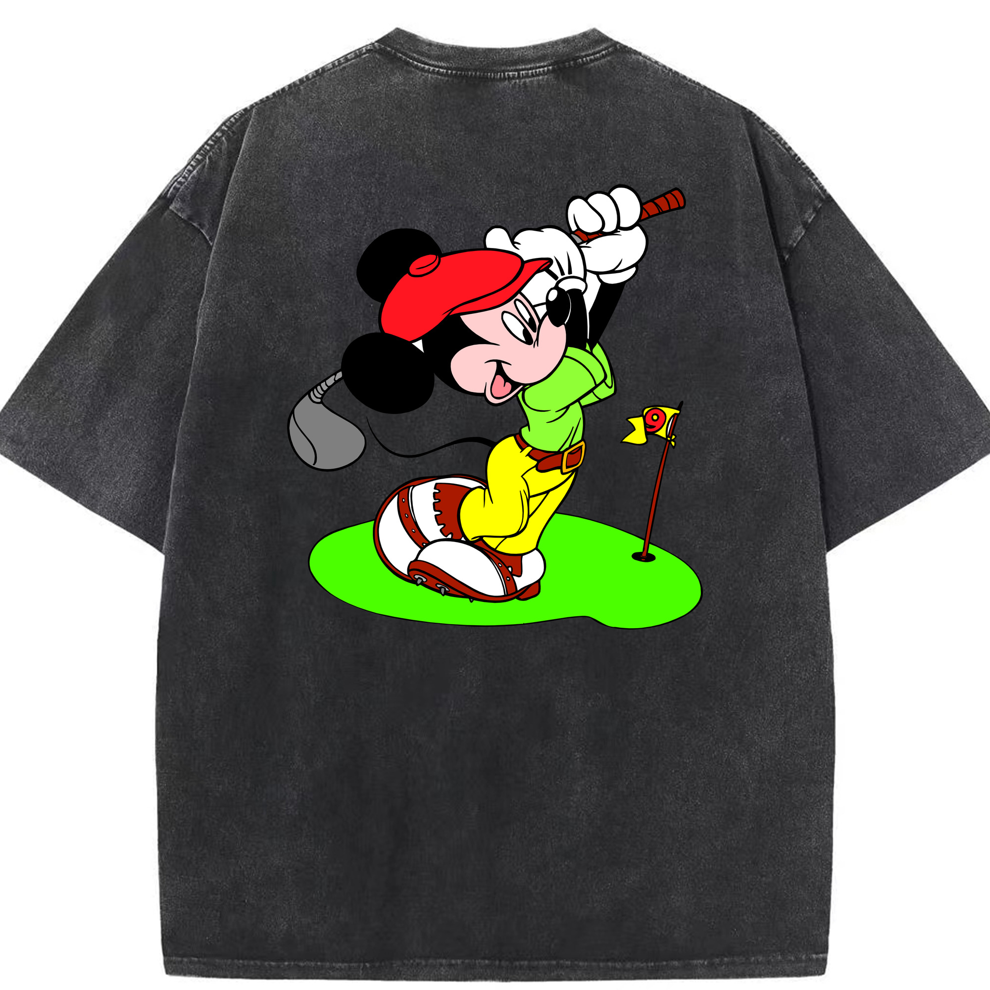 （画像用） ミッキーマウス Mickey Mouse 綿100% ヴィンテージ風 半袖Tシャツ（背面プリント）