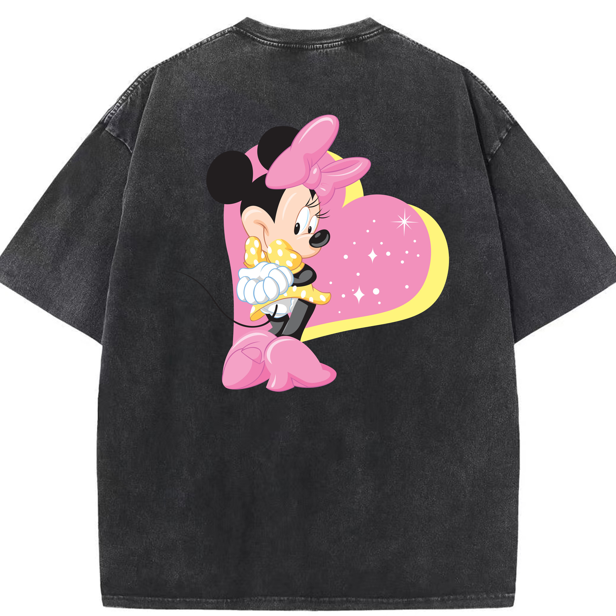 （画像用） ミッキーマウス Mickey Mouse 綿100% ヴィンテージ風 半袖Tシャツ（背面プリント）
