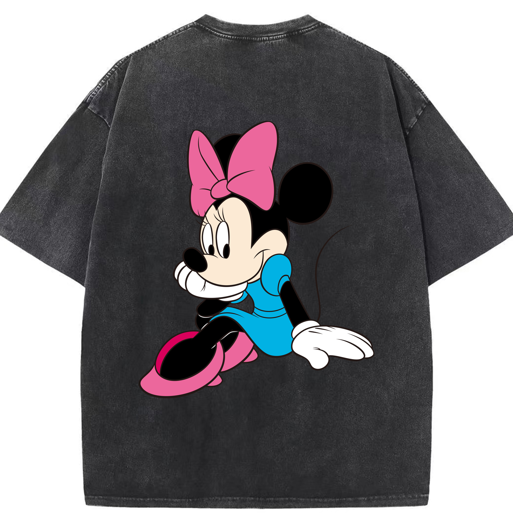 （画像用） ミッキーマウス Mickey Mouse 綿100% ヴィンテージ風 半袖Tシャツ（背面プリント）