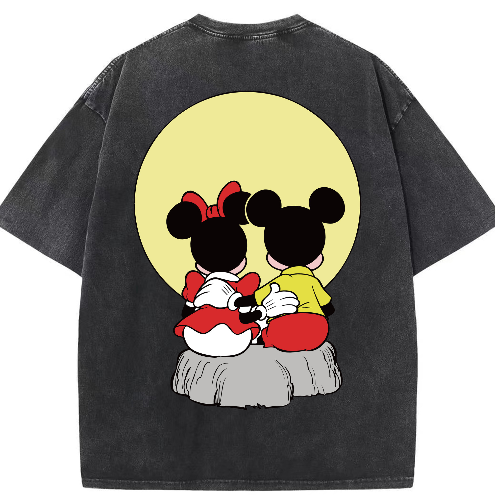 （画像用） ミッキーマウス Mickey Mouse 綿100% ヴィンテージ風 半袖Tシャツ（背面プリント）