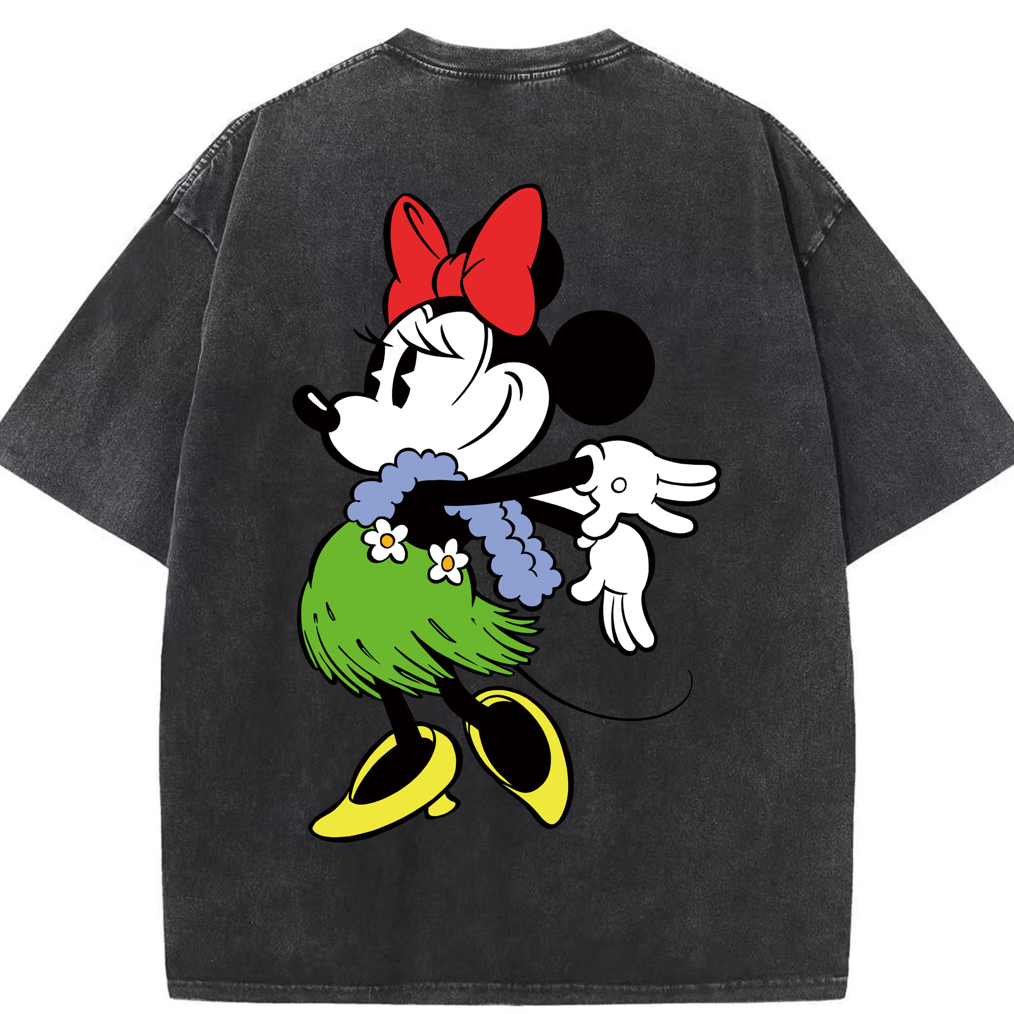 （画像用） ミッキーマウス Mickey Mouse 綿100% ヴィンテージ風 半袖Tシャツ（背面プリント）