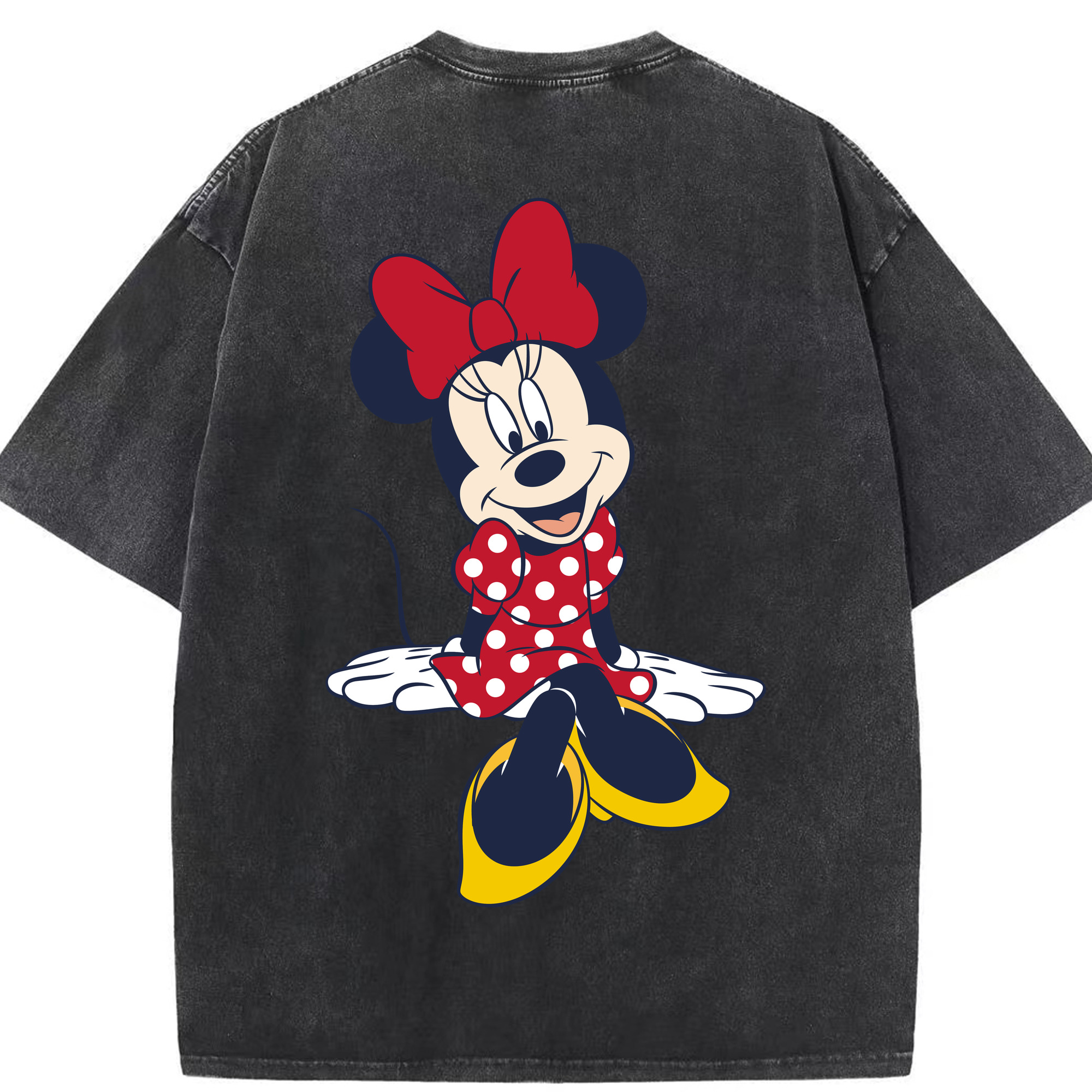 （画像用） ミッキーマウス Mickey Mouse 綿100% ヴィンテージ風 半袖Tシャツ（背面プリント）