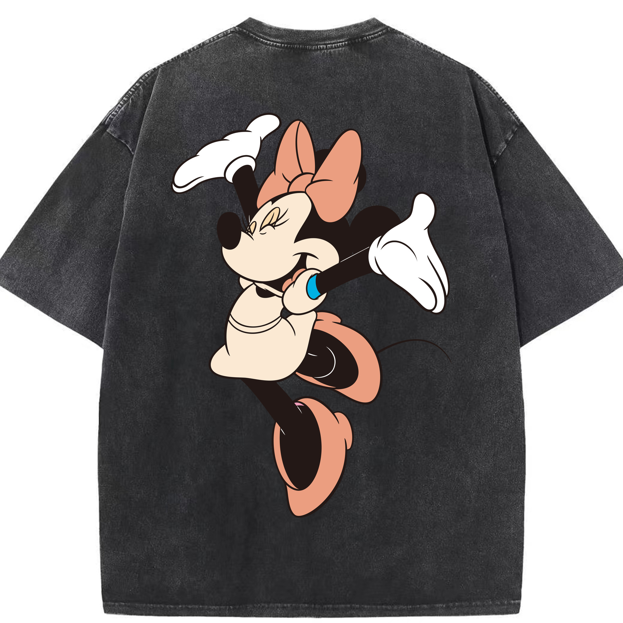 （画像用） ミッキーマウス Mickey Mouse 綿100% ヴィンテージ風 半袖Tシャツ（背面プリント）