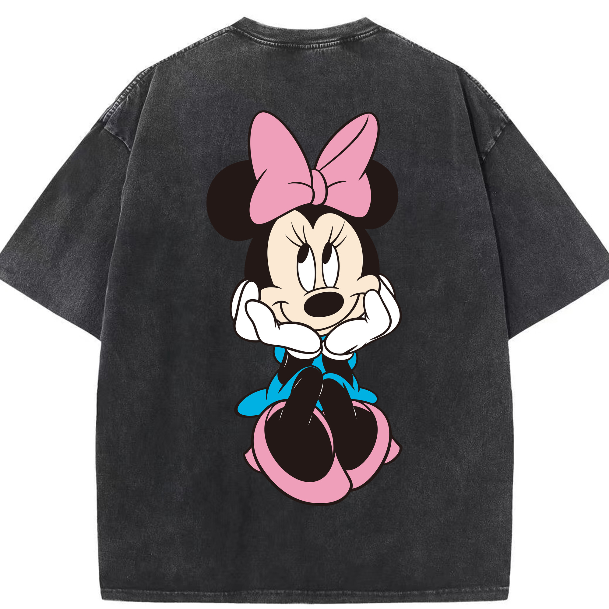 （画像用） ミッキーマウス Mickey Mouse 綿100% ヴィンテージ風 半袖Tシャツ（背面プリント）