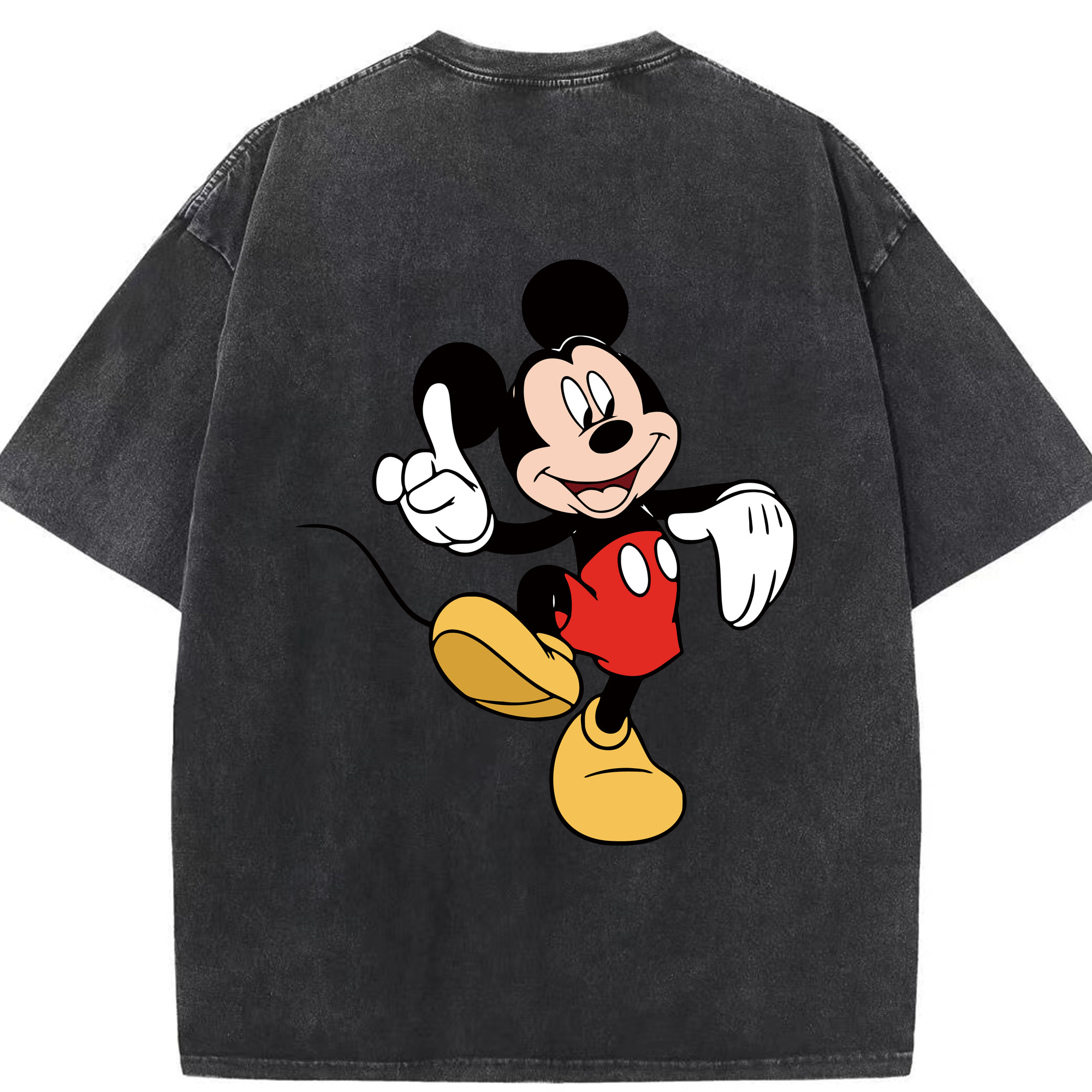 （画像用） ミッキーマウス Mickey Mouse 綿100% ヴィンテージ風 半袖Tシャツ（背面プリント）