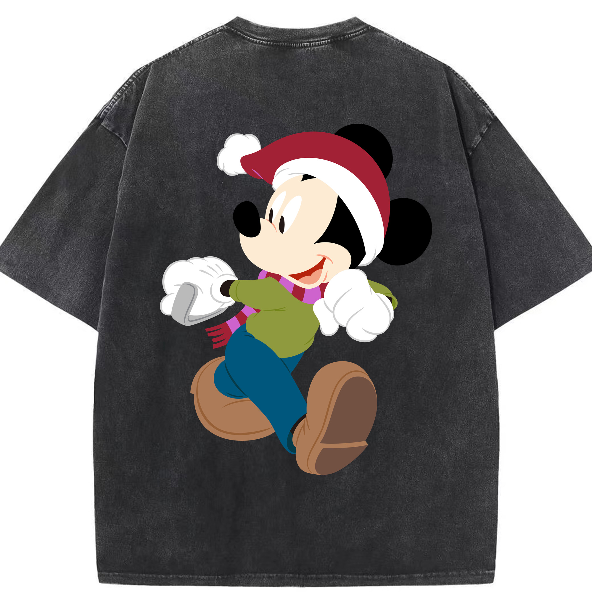 （画像用） ミッキーマウス Mickey Mouse 綿100% ヴィンテージ風 半袖Tシャツ（背面プリント）