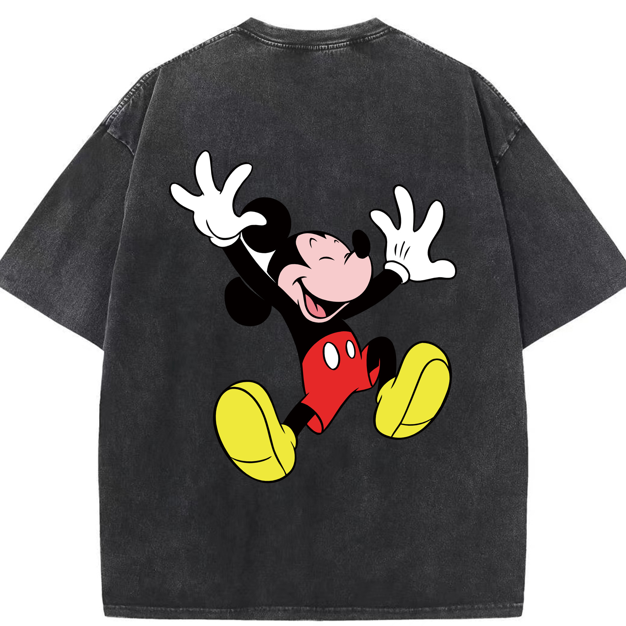 （画像用） ミッキーマウス Mickey Mouse 綿100% ヴィンテージ風 半袖Tシャツ（背面プリント）