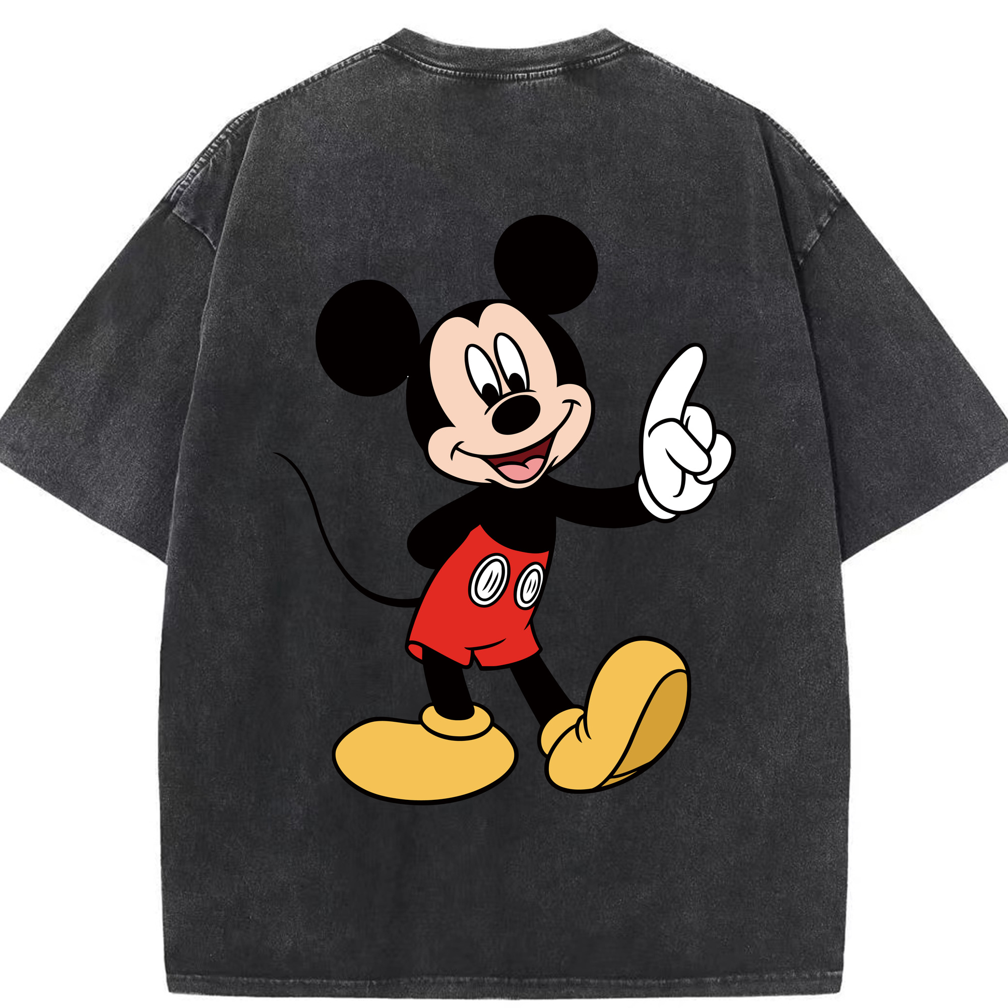 （画像用） ミッキーマウス Mickey Mouse 綿100% ヴィンテージ風 半袖Tシャツ（背面プリント）