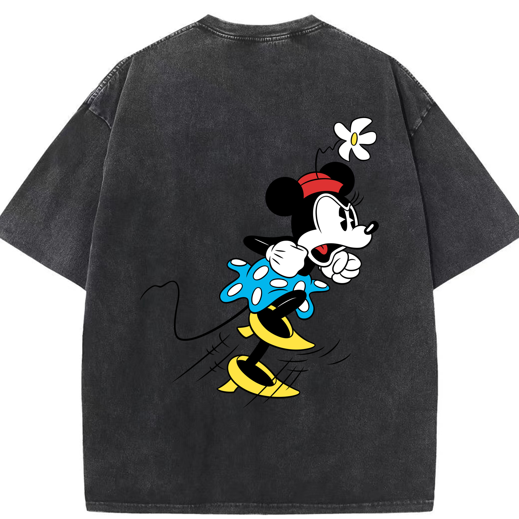 （画像用） ミッキーマウス Mickey Mouse 綿100% ヴィンテージ風 半袖Tシャツ（背面プリント）