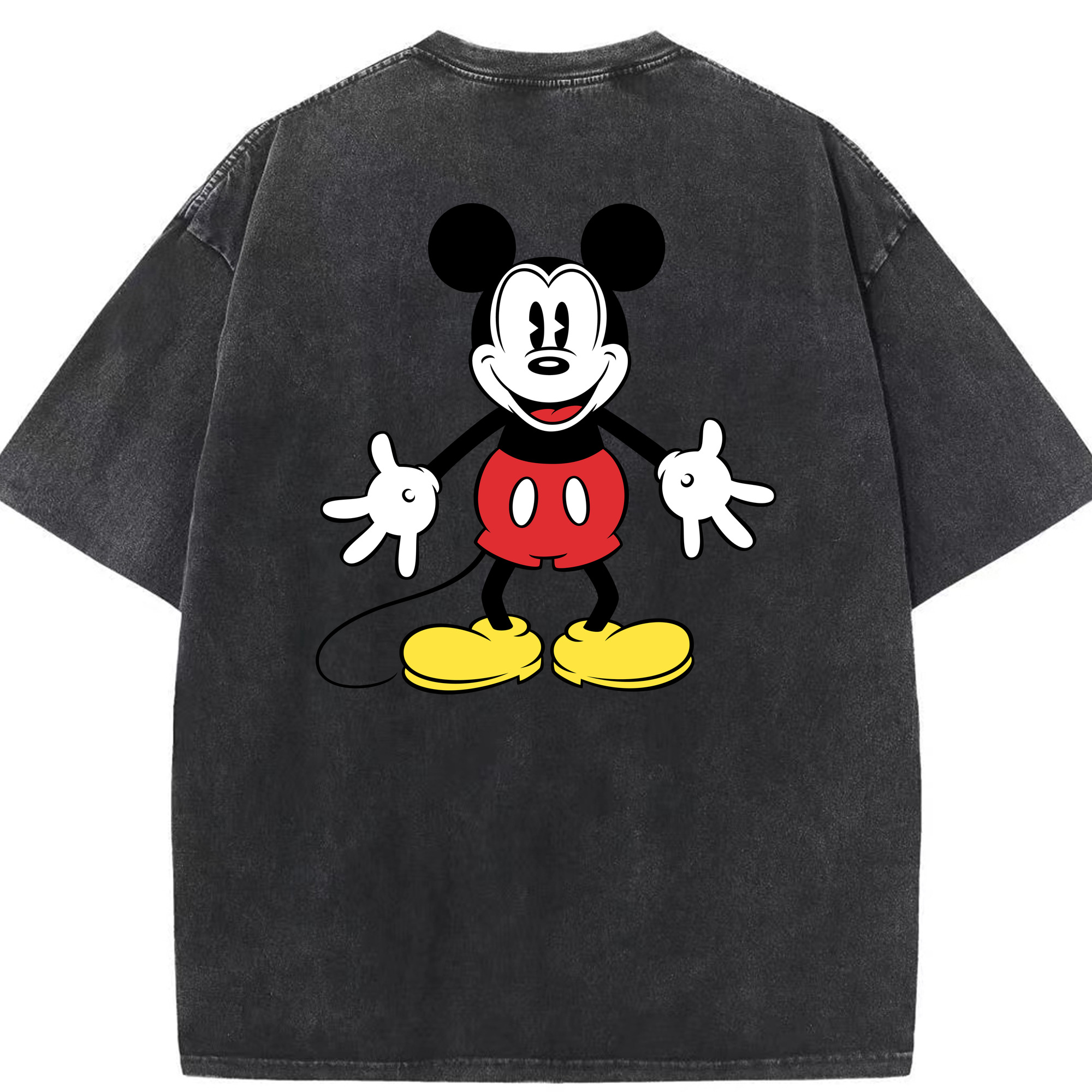 （画像用） ミッキーマウス Mickey Mouse 綿100% ヴィンテージ風 半袖Tシャツ（背面プリント）