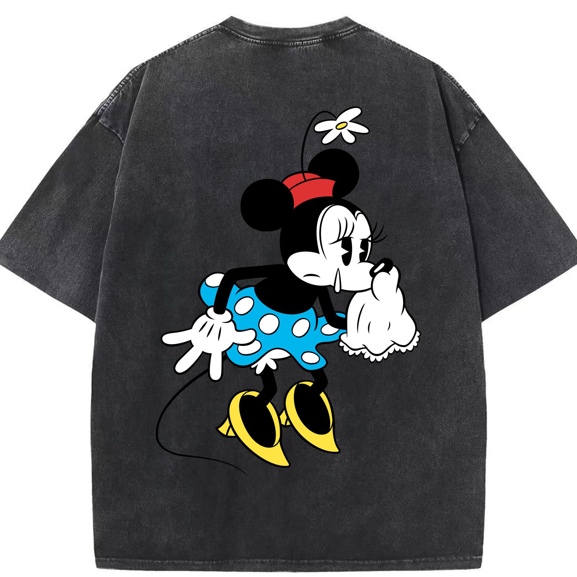 （画像用） ミッキーマウス Mickey Mouse 綿100% ヴィンテージ風 半袖Tシャツ（背面プリント）
