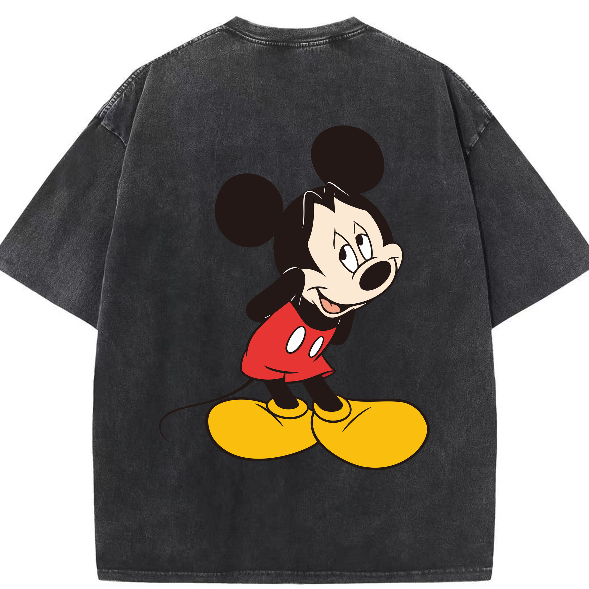 （画像用） ミッキーマウス Mickey Mouse 綿100% ヴィンテージ風 半袖Tシャツ（背面プリント）