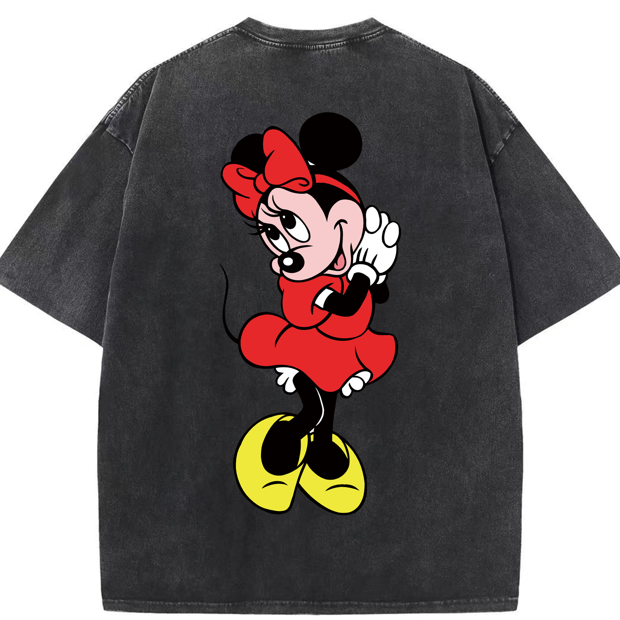 （画像用） ミッキーマウス Mickey Mouse 綿100% ヴィンテージ風 半袖Tシャツ（背面プリント）