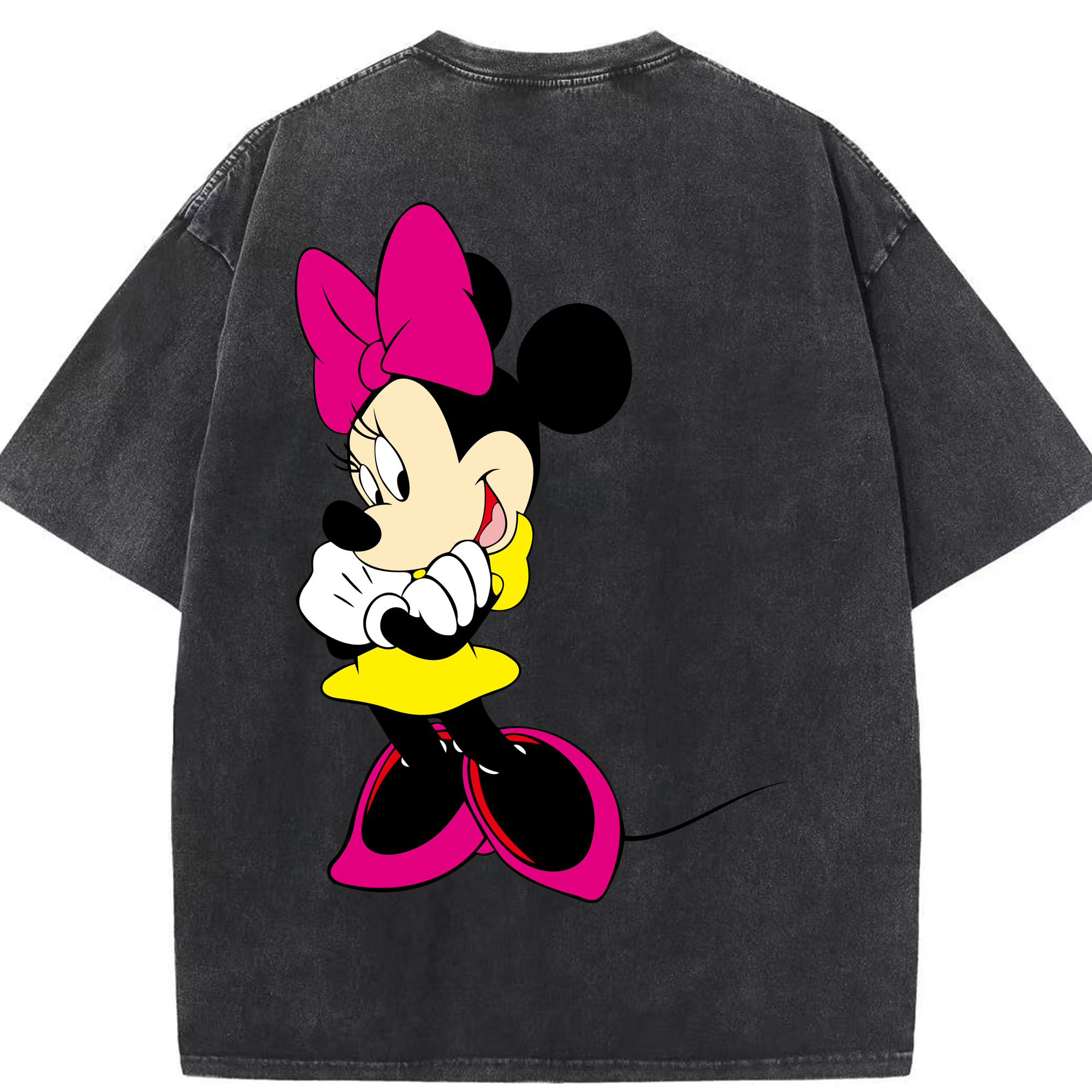 （画像用） ミッキーマウス Mickey Mouse 綿100% ヴィンテージ風 半袖Tシャツ（背面プリント）