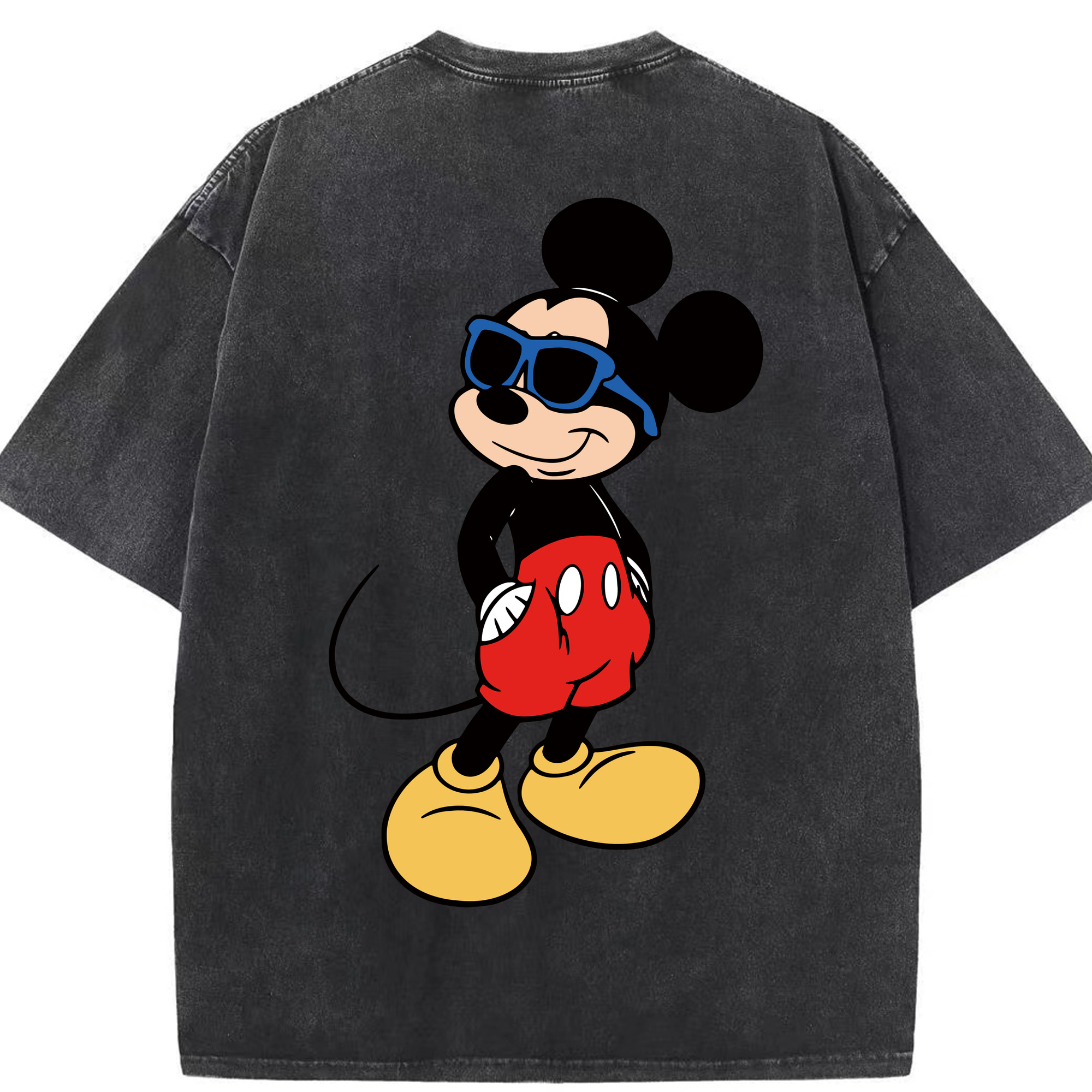 （画像用） ミッキーマウス Mickey Mouse 綿100% ヴィンテージ風 半袖Tシャツ（背面プリント）