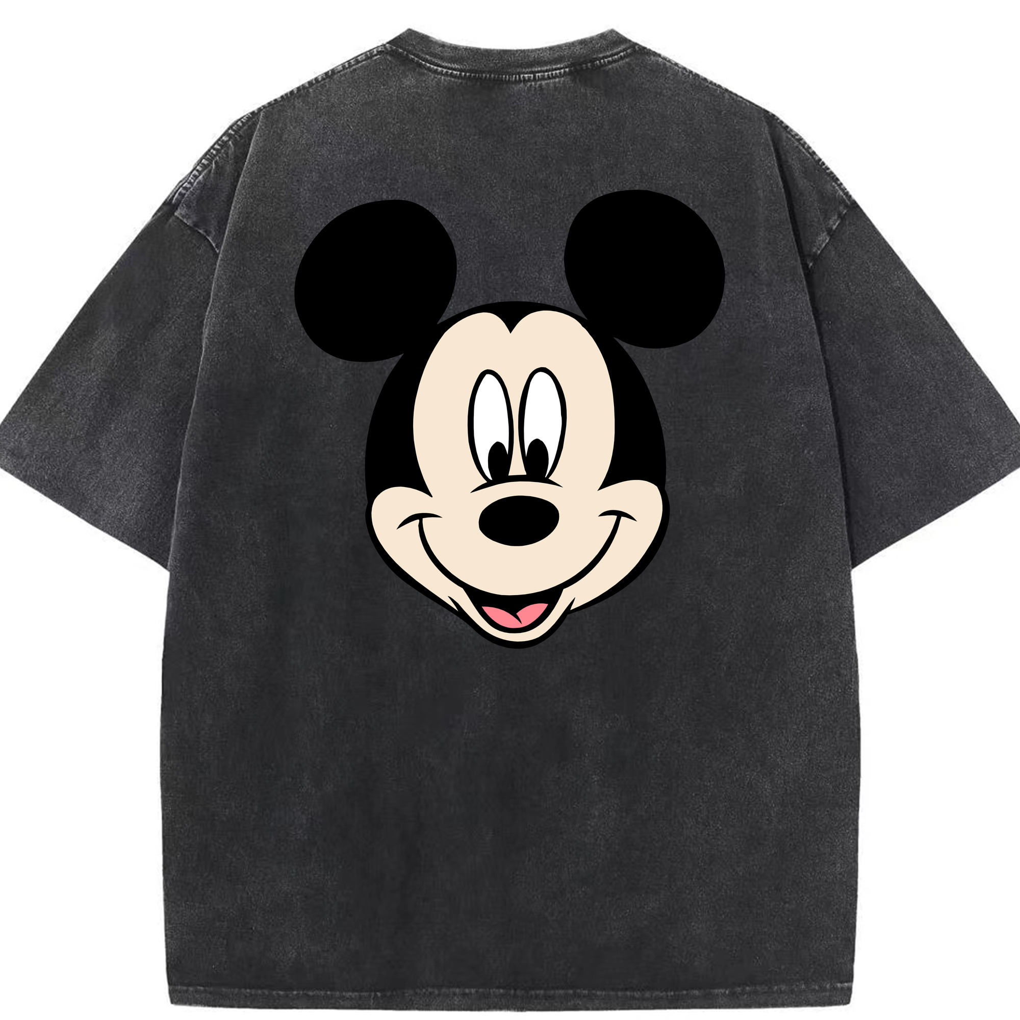 （画像用） ミッキーマウス Mickey Mouse 綿100% ヴィンテージ風 半袖Tシャツ（背面プリント）