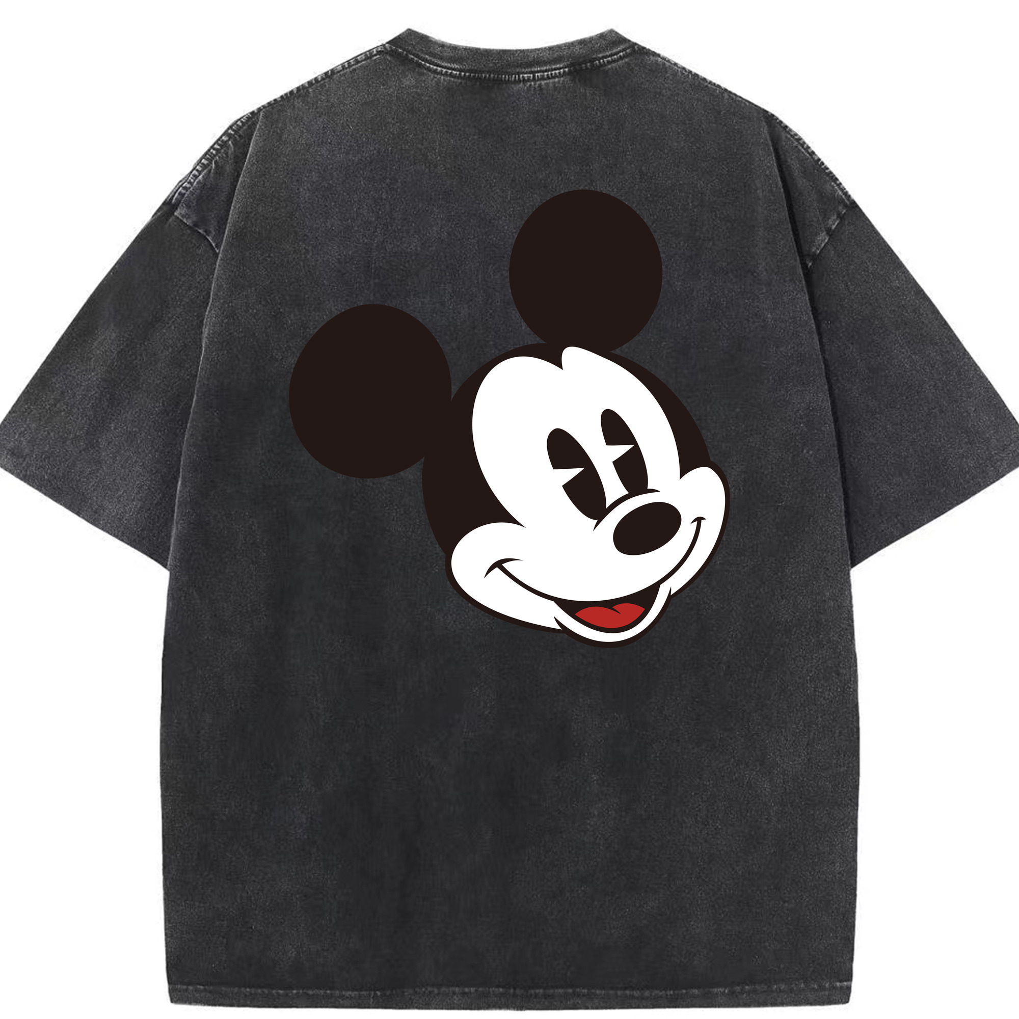 （画像用） ミッキーマウス Mickey Mouse 綿100% ヴィンテージ風 半袖Tシャツ（背面プリント）
