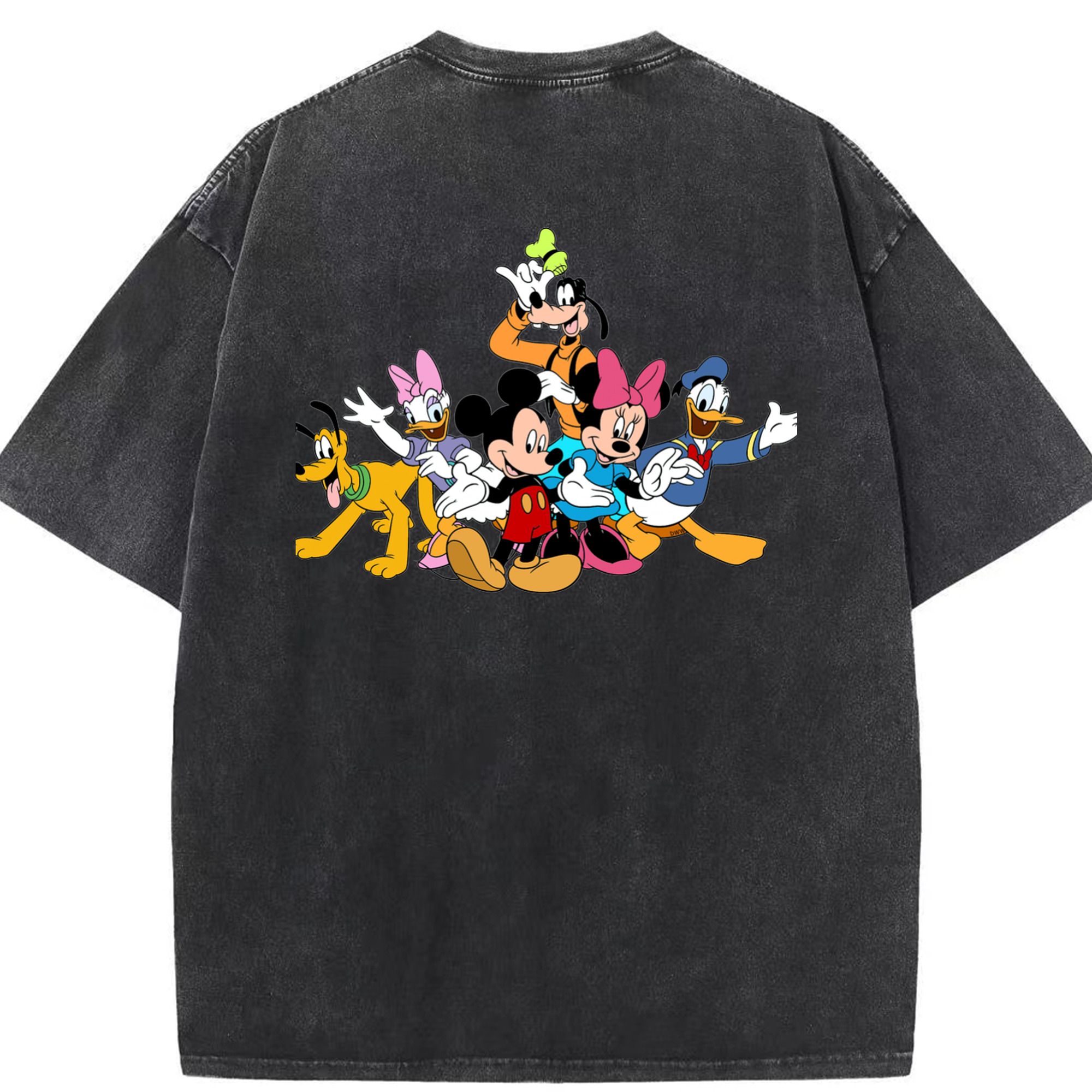 （画像用） ミッキーマウス Mickey Mouse 綿100% ヴィンテージ風 半袖Tシャツ（背面プリント）