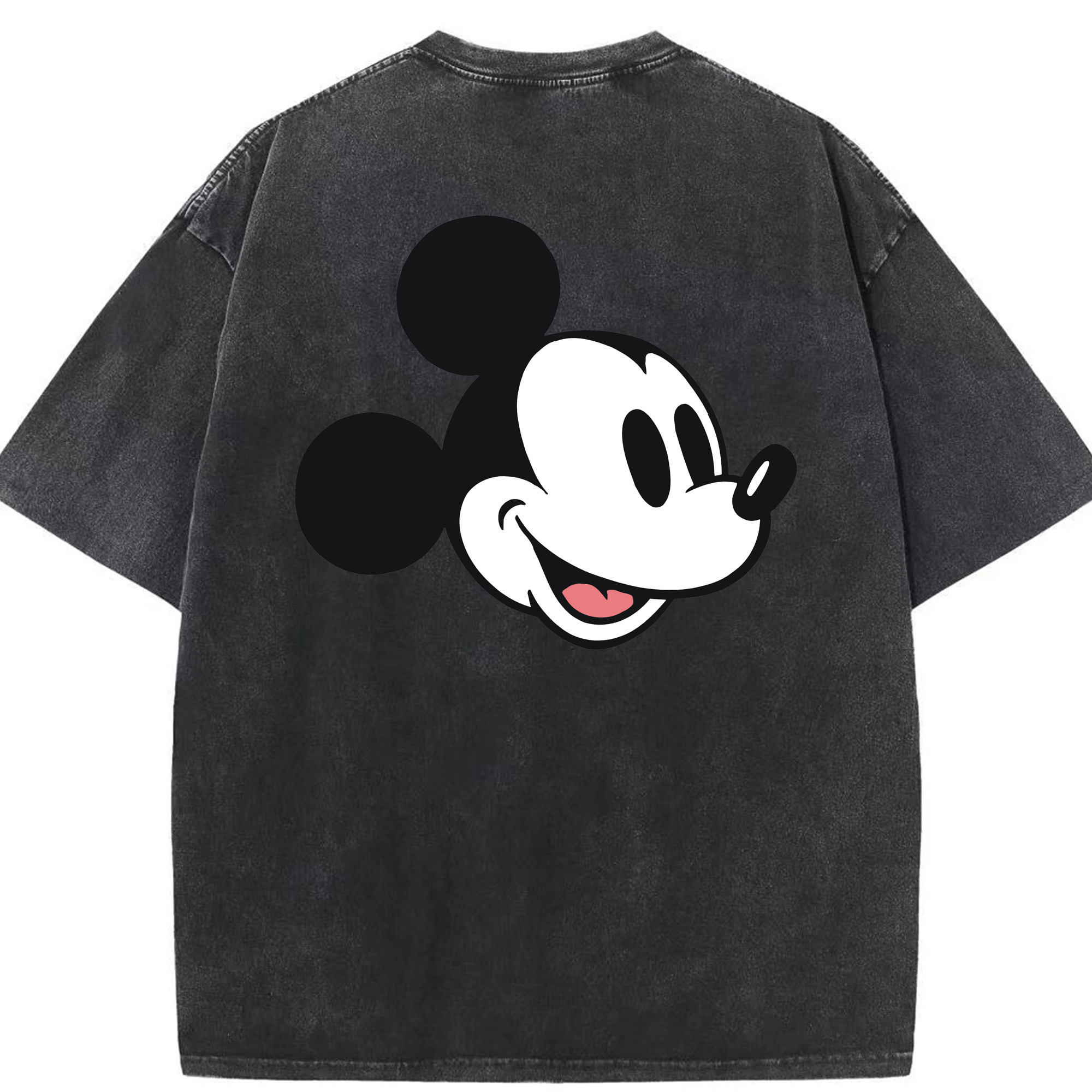 （画像用） ミッキーマウス Mickey Mouse 綿100% ヴィンテージ風 半袖Tシャツ（背面プリント）