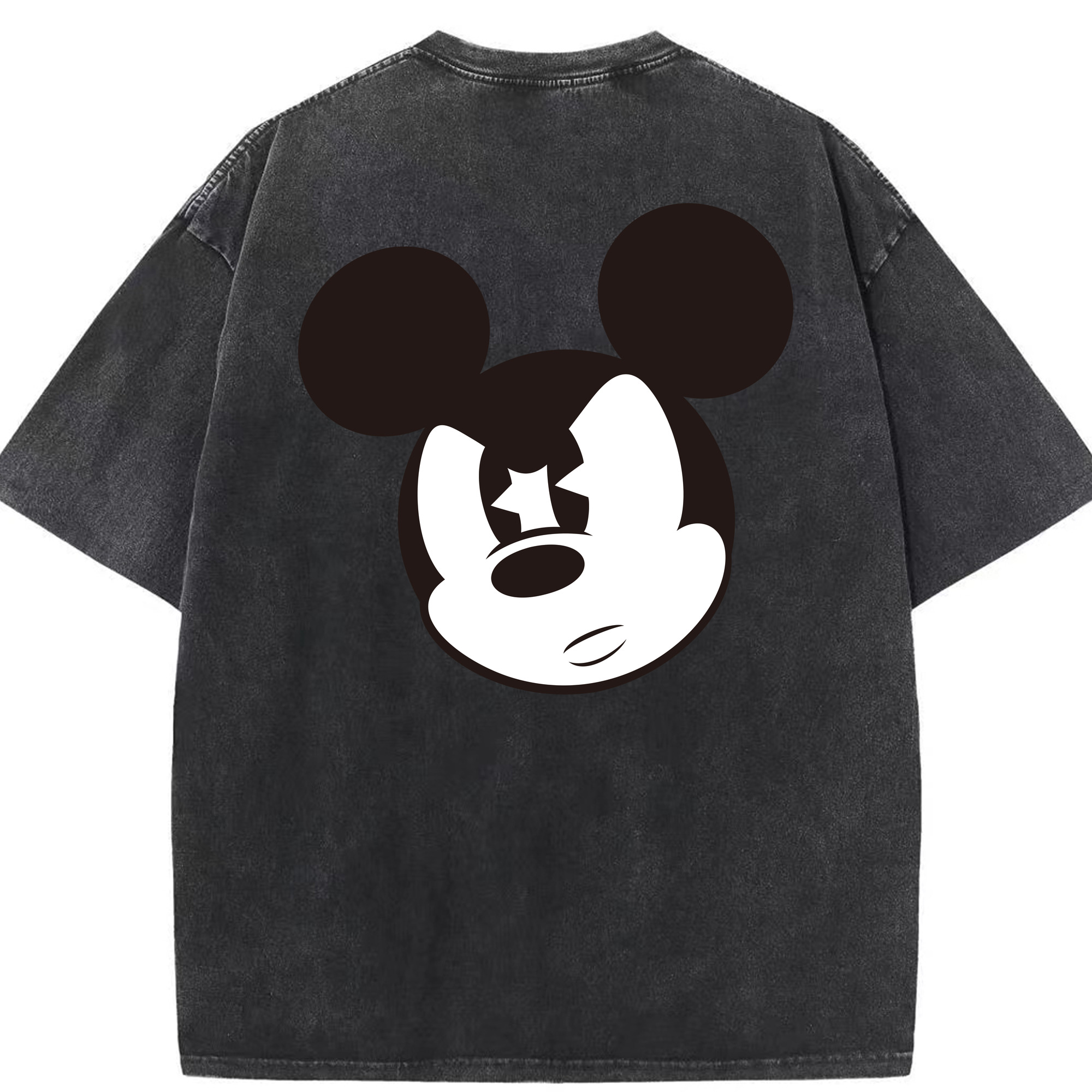 （画像用） ミッキーマウス Mickey Mouse 綿100% ヴィンテージ風 半袖Tシャツ（背面プリント）