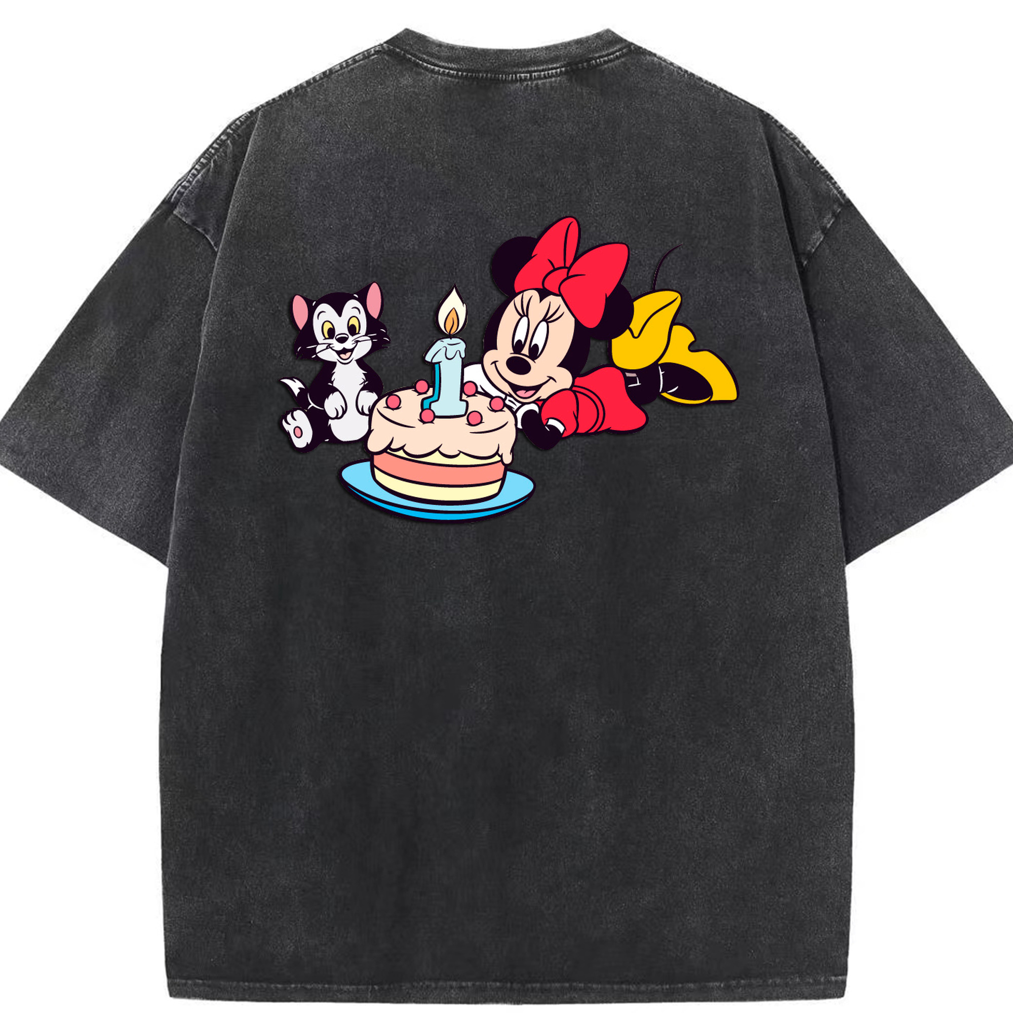 （画像用） ミッキーマウス Mickey Mouse 綿100% ヴィンテージ風 半袖Tシャツ（背面プリント）