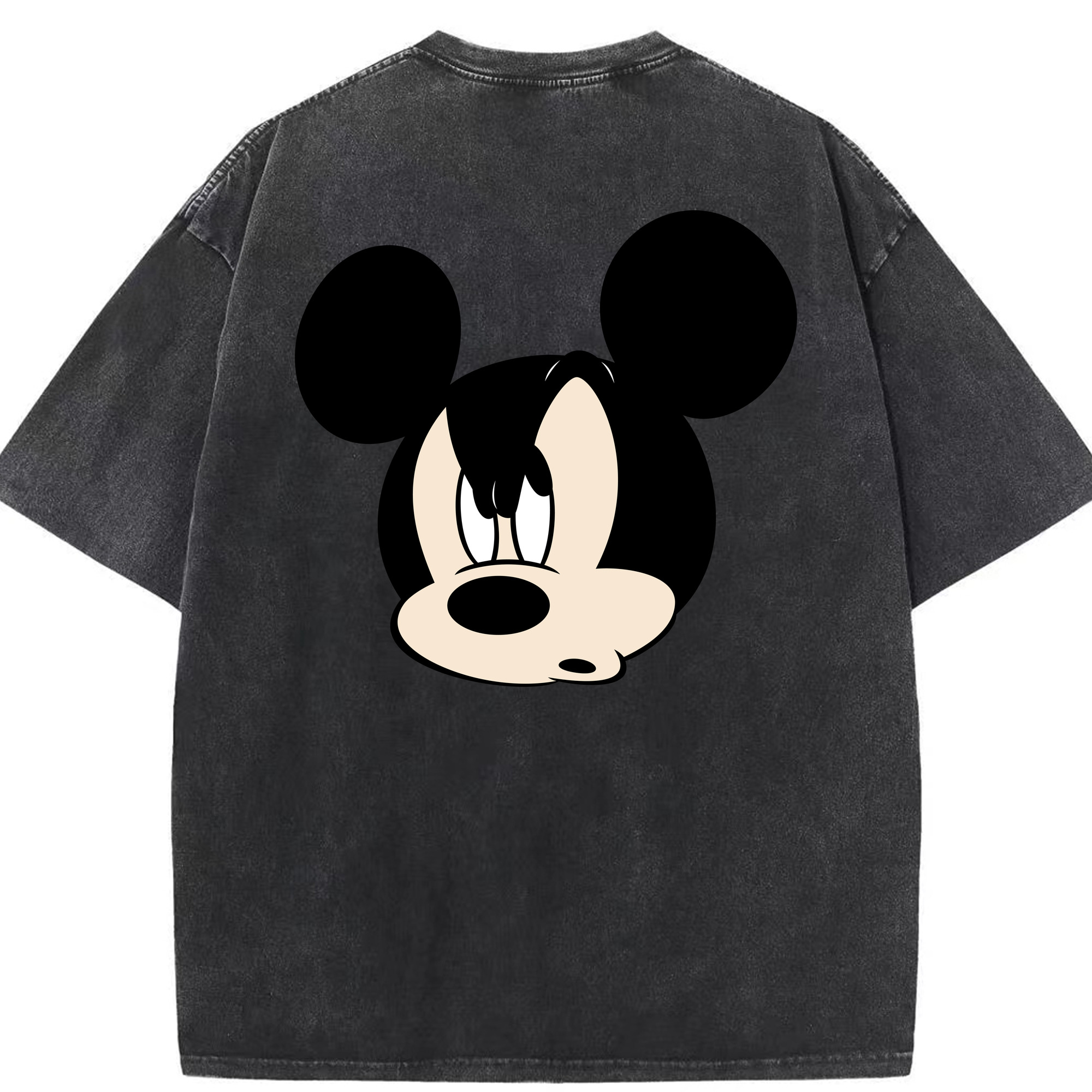 （画像用） ミッキーマウス Mickey Mouse 綿100% ヴィンテージ風 半袖Tシャツ（背面プリント）