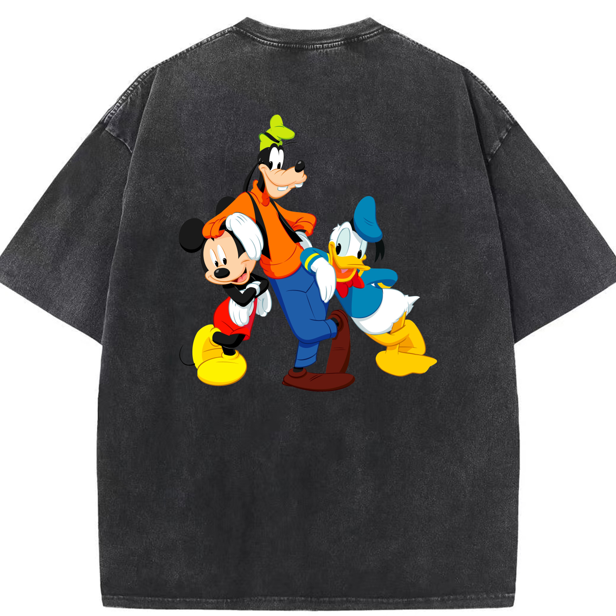 （画像用） ミッキーマウス Mickey Mouse 綿100% ヴィンテージ風 半袖Tシャツ（背面プリント）