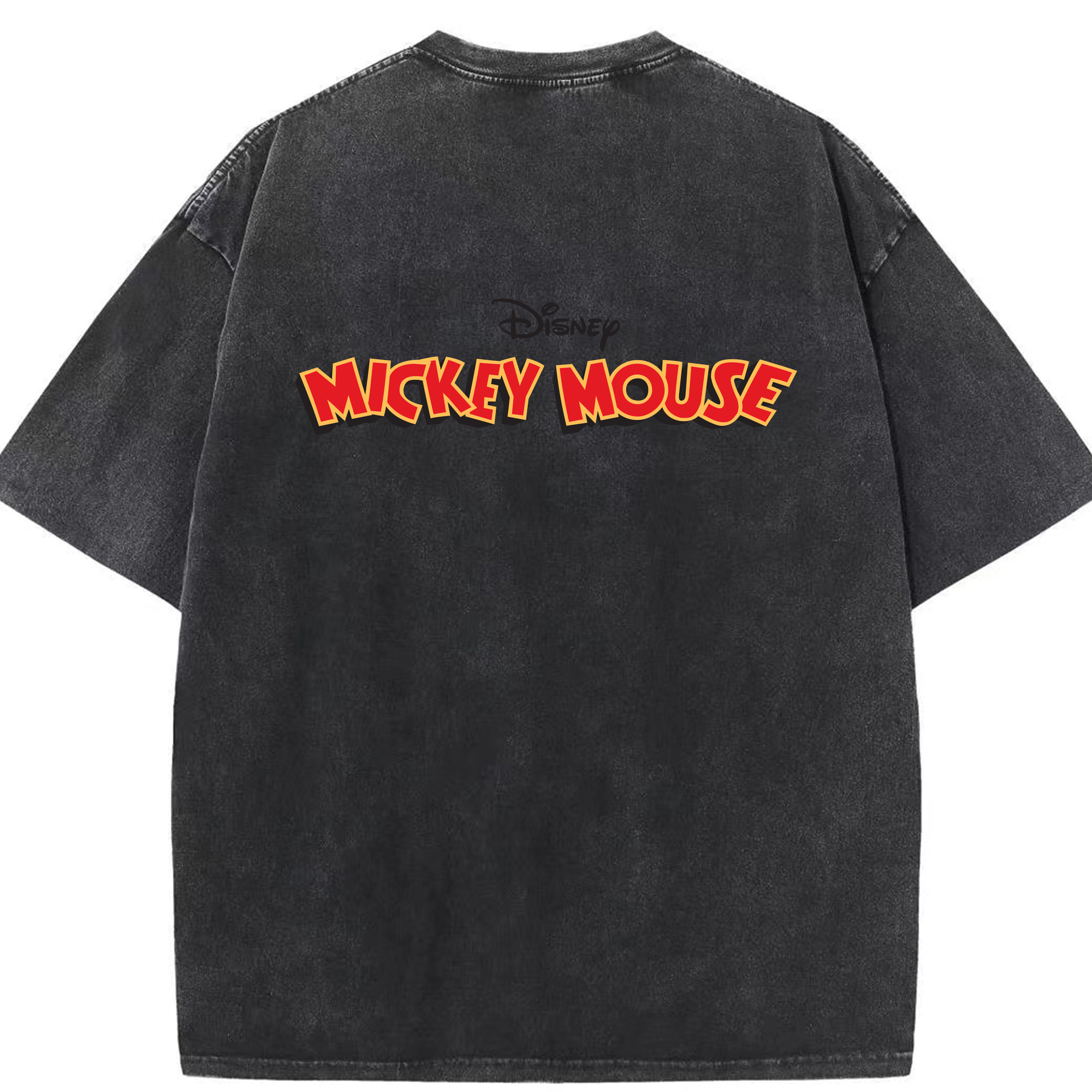（画像用） ミッキーマウス Mickey Mouse 綿100% ヴィンテージ風 半袖Tシャツ（背面プリント）