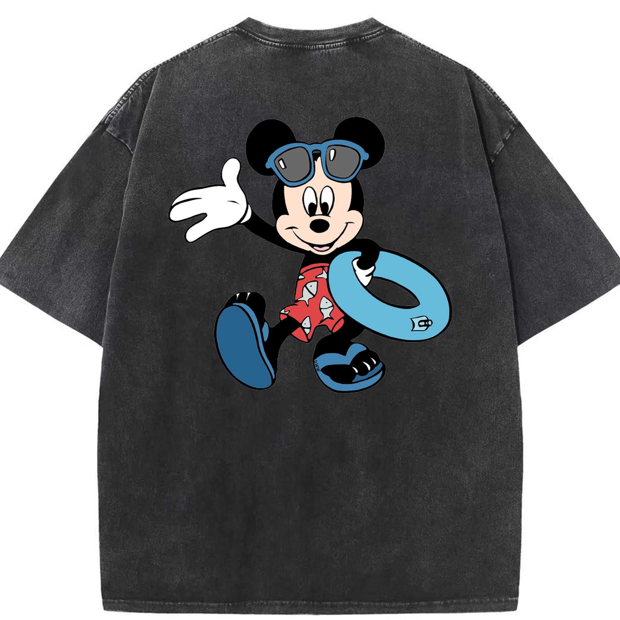 （画像用） ミッキーマウス Mickey Mouse 綿100% ヴィンテージ風 半袖Tシャツ（背面プリント）