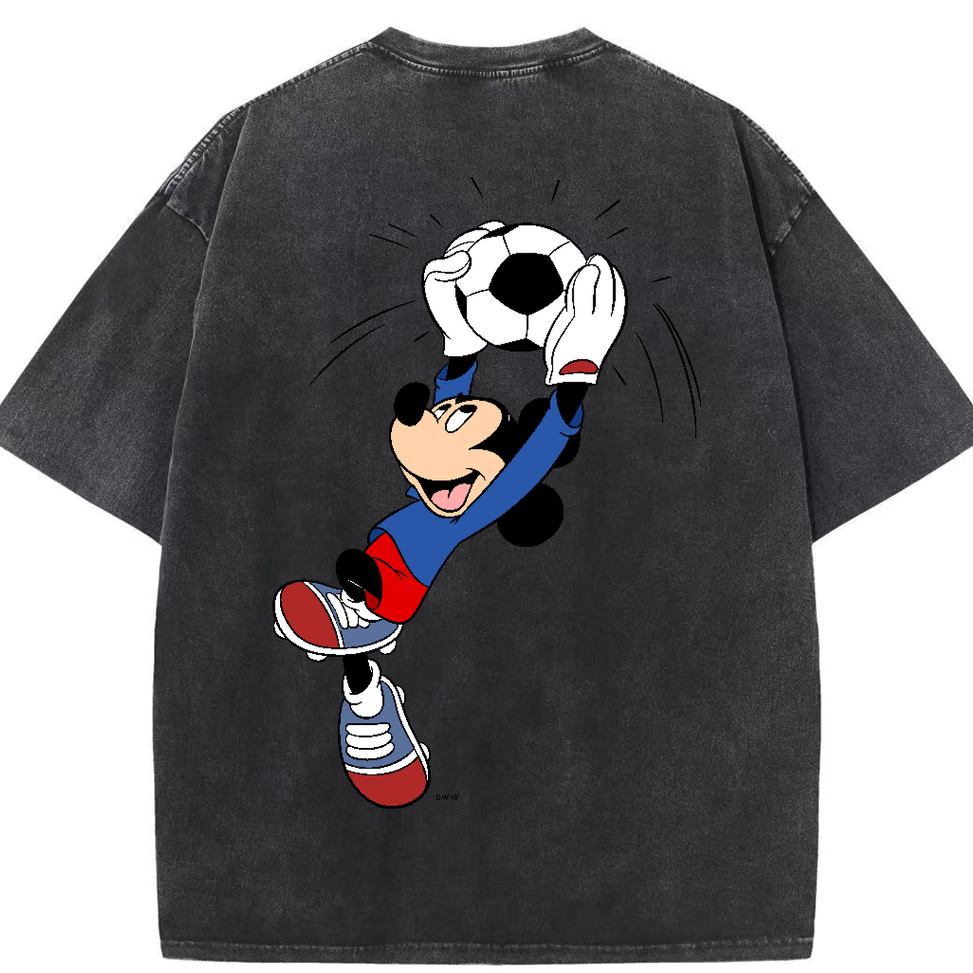 （画像用） ミッキーマウス Mickey Mouse 綿100% ヴィンテージ風 半袖Tシャツ（背面プリント）