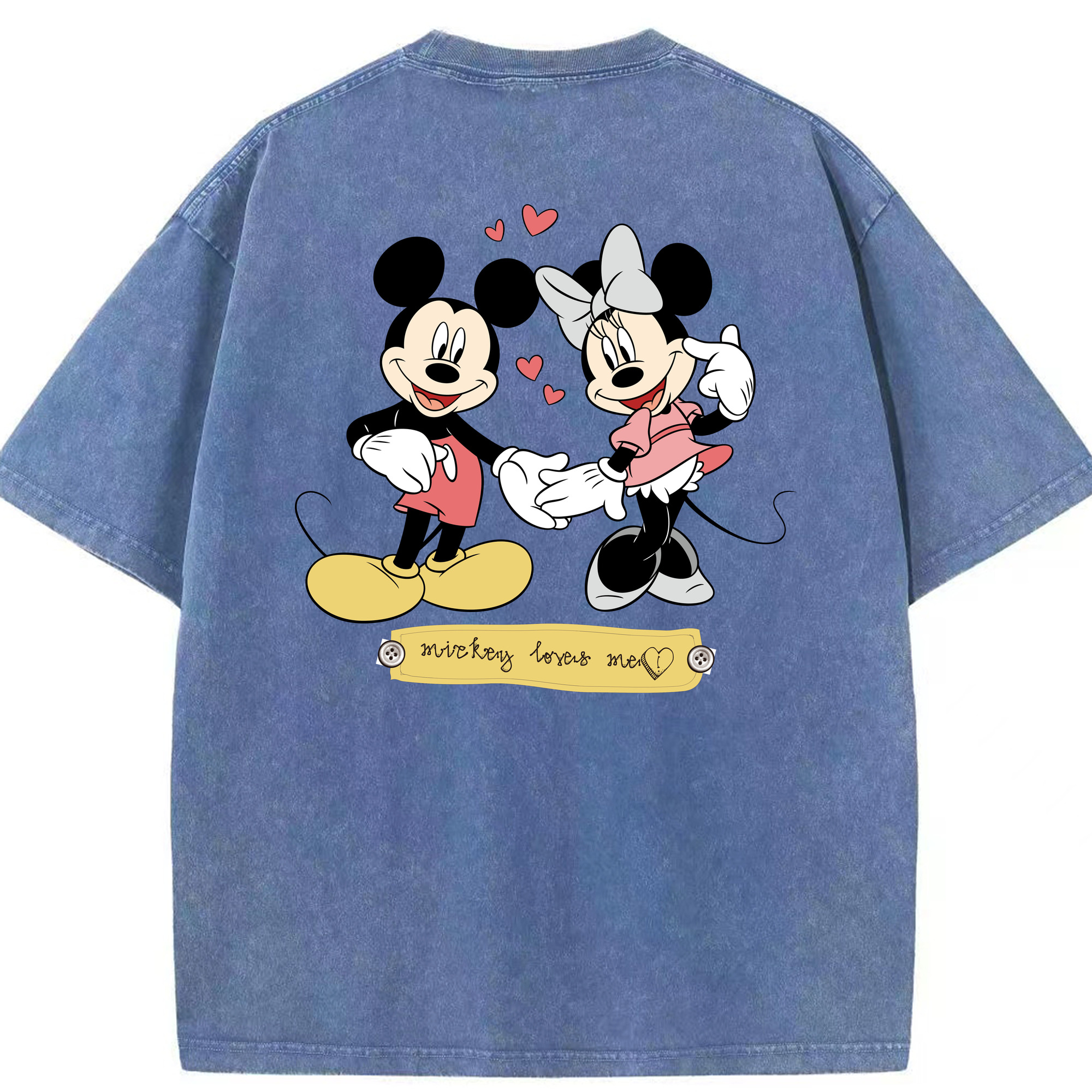 （画像用） ミッキーマウス Mickey Mouse 綿100% ヴィンテージ風 半袖Tシャツ（背面プリント）