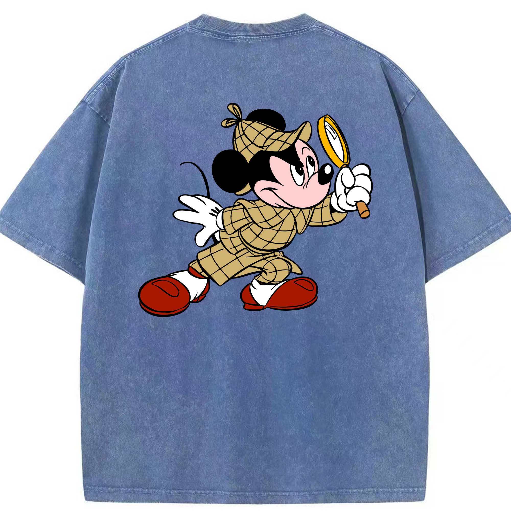（画像用） ミッキーマウス Mickey Mouse 綿100% ヴィンテージ風 半袖Tシャツ（背面プリント）