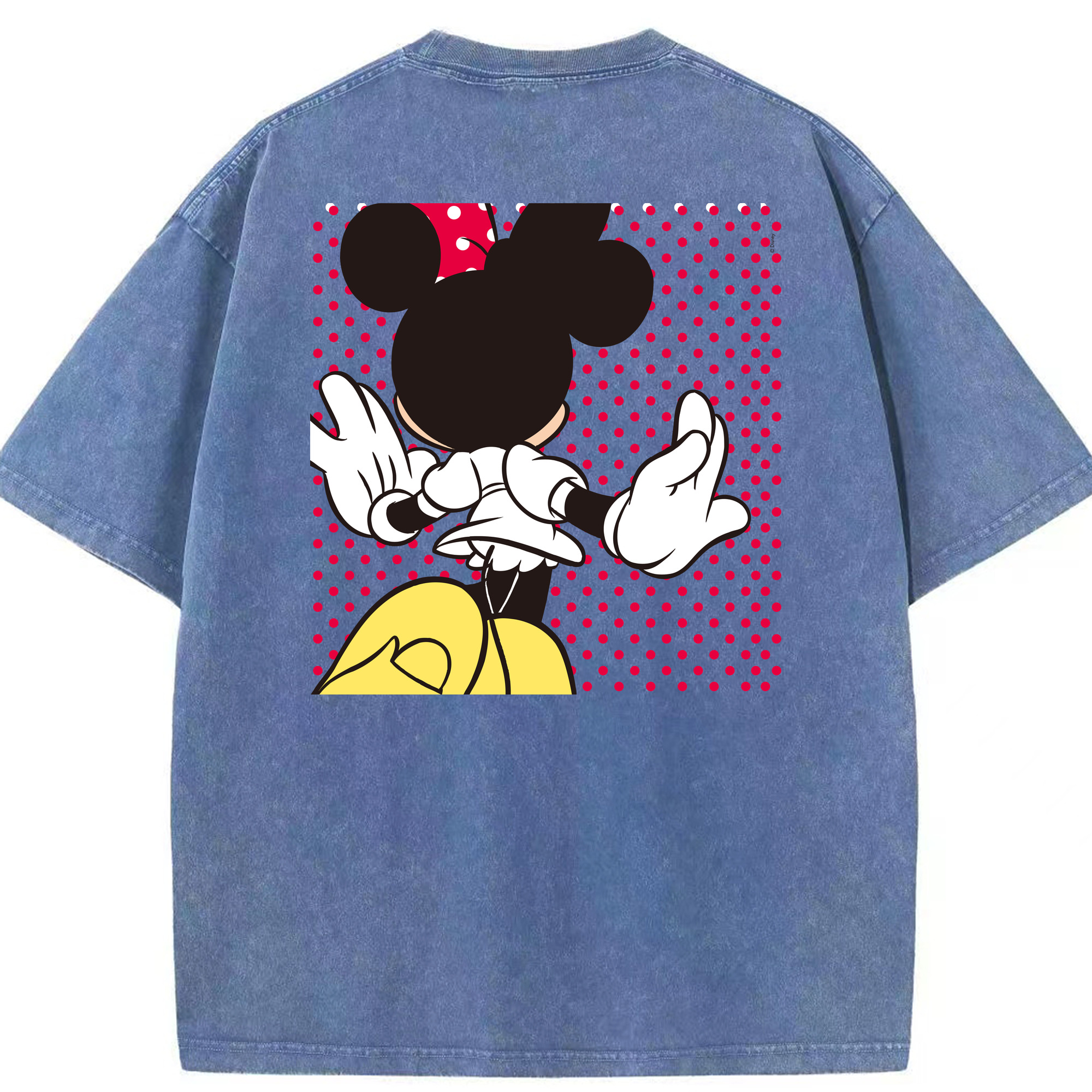 （画像用） ミッキーマウス Mickey Mouse 綿100% ヴィンテージ風 半袖Tシャツ（背面プリント）