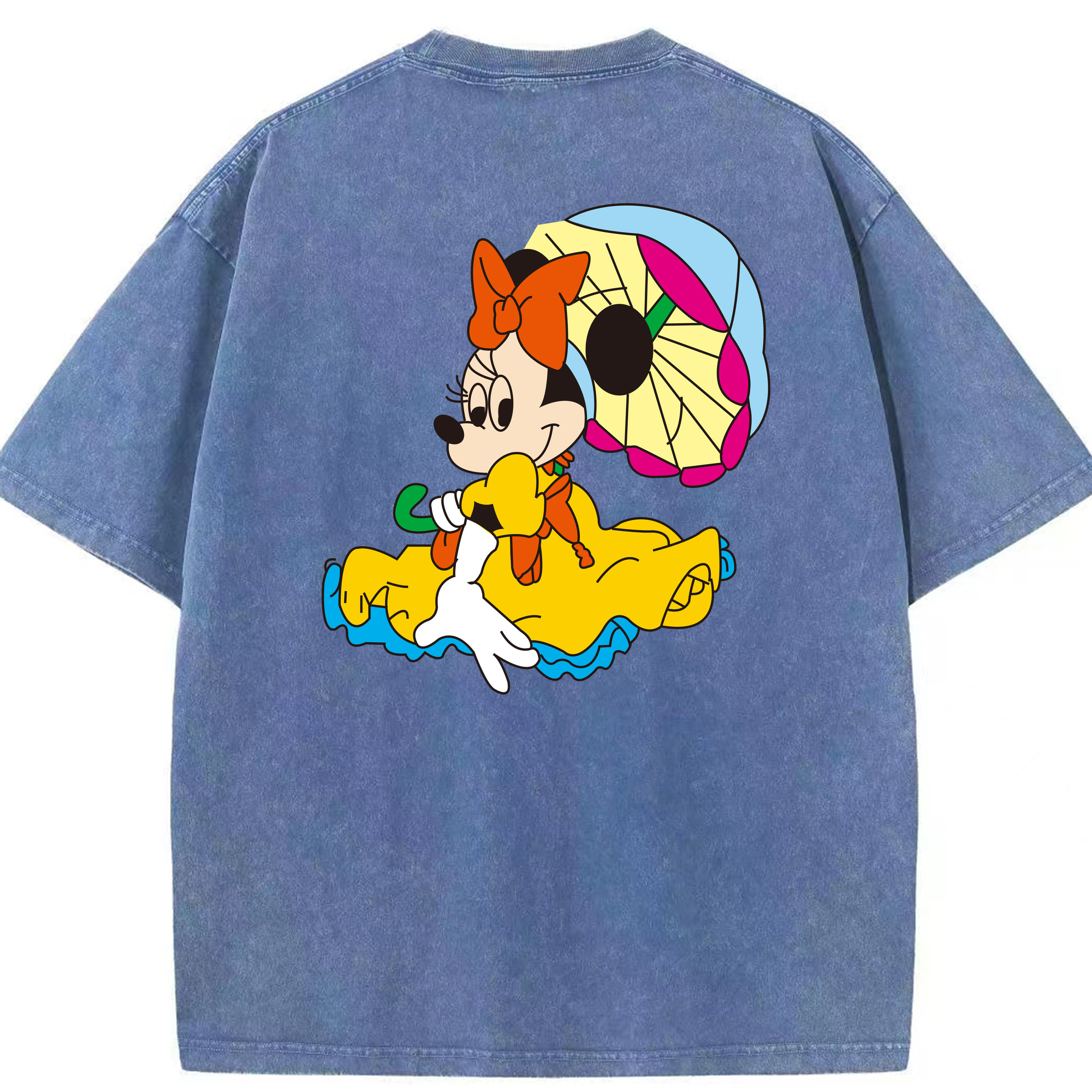 （画像用） ミッキーマウス Mickey Mouse 綿100% ヴィンテージ風 半袖Tシャツ（背面プリント）