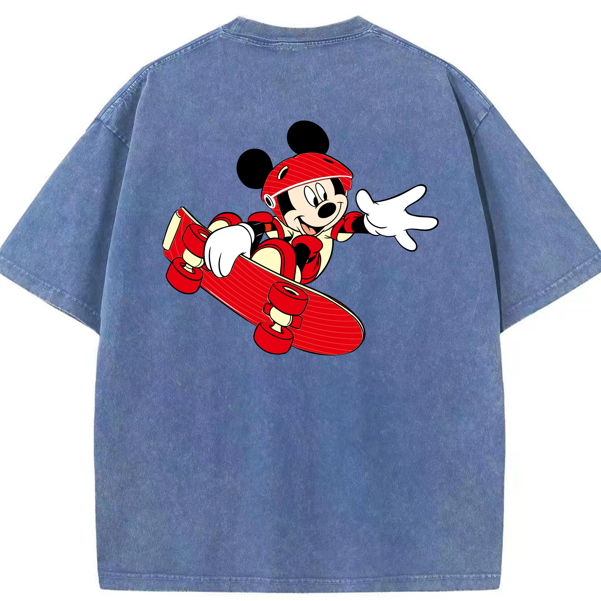 （画像用） ミッキーマウス Mickey Mouse 綿100% ヴィンテージ風 半袖Tシャツ（背面プリント）