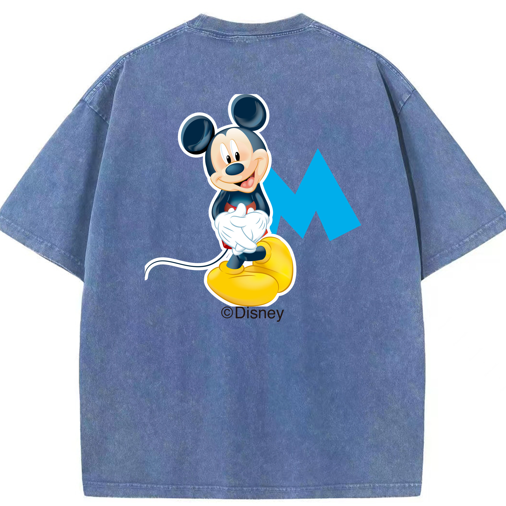 （画像用） ミッキーマウス Mickey Mouse 綿100% ヴィンテージ風 半袖Tシャツ（背面プリント）