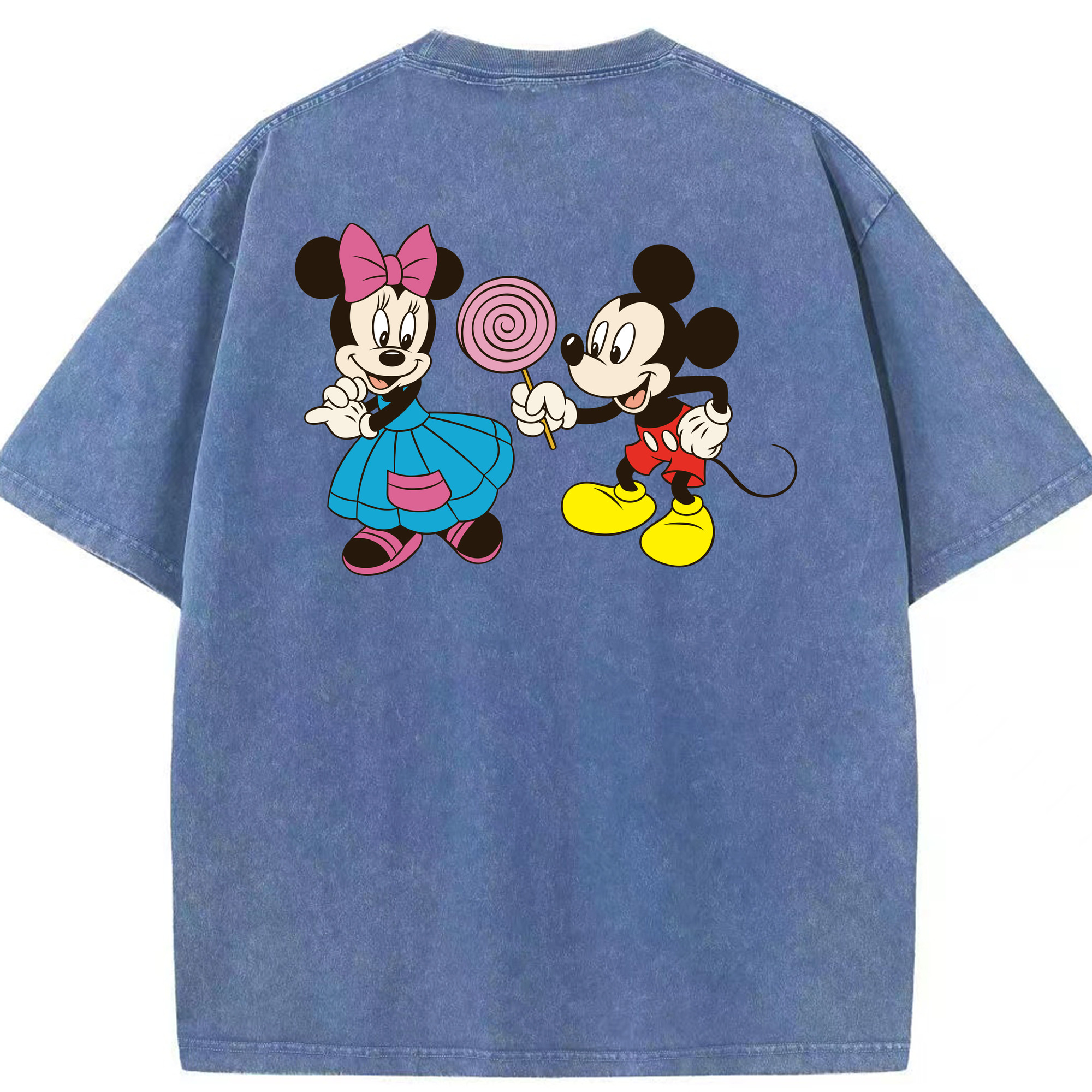 （画像用） ミッキーマウス Mickey Mouse 綿100% ヴィンテージ風 半袖Tシャツ（背面プリント）