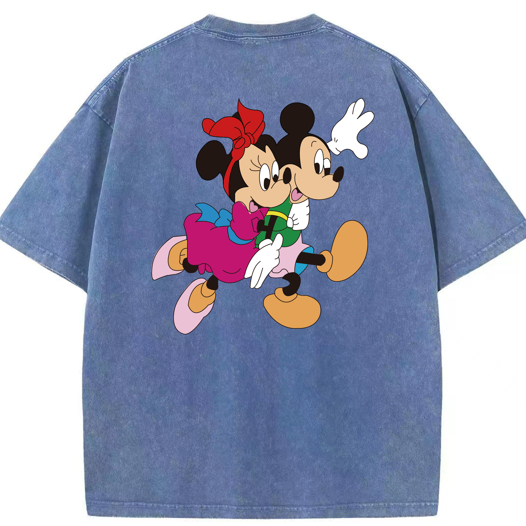 （画像用） ミッキーマウス Mickey Mouse 綿100% ヴィンテージ風 半袖Tシャツ（背面プリント）