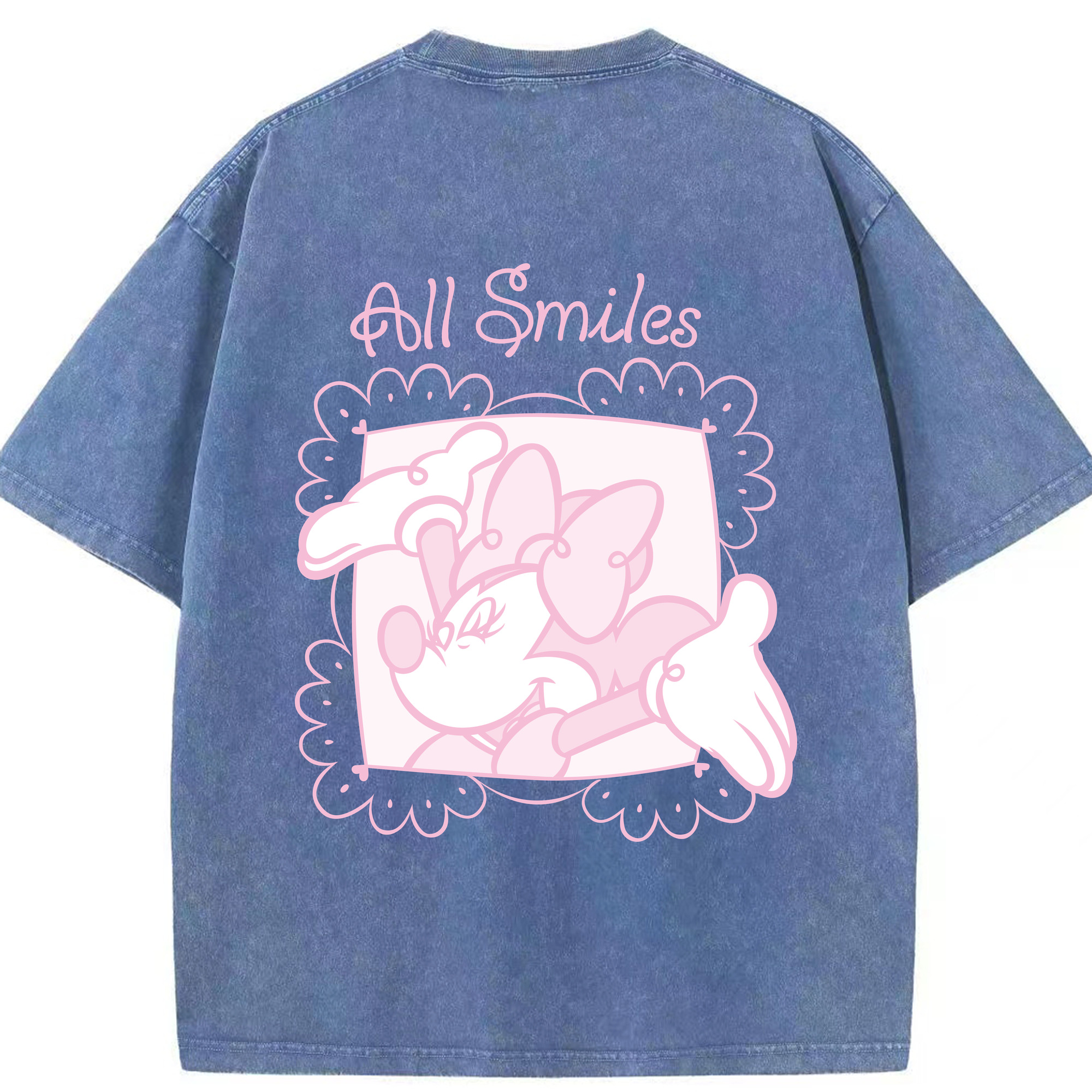 （画像用） ミッキーマウス Mickey Mouse 綿100% ヴィンテージ風 半袖Tシャツ（背面プリント）