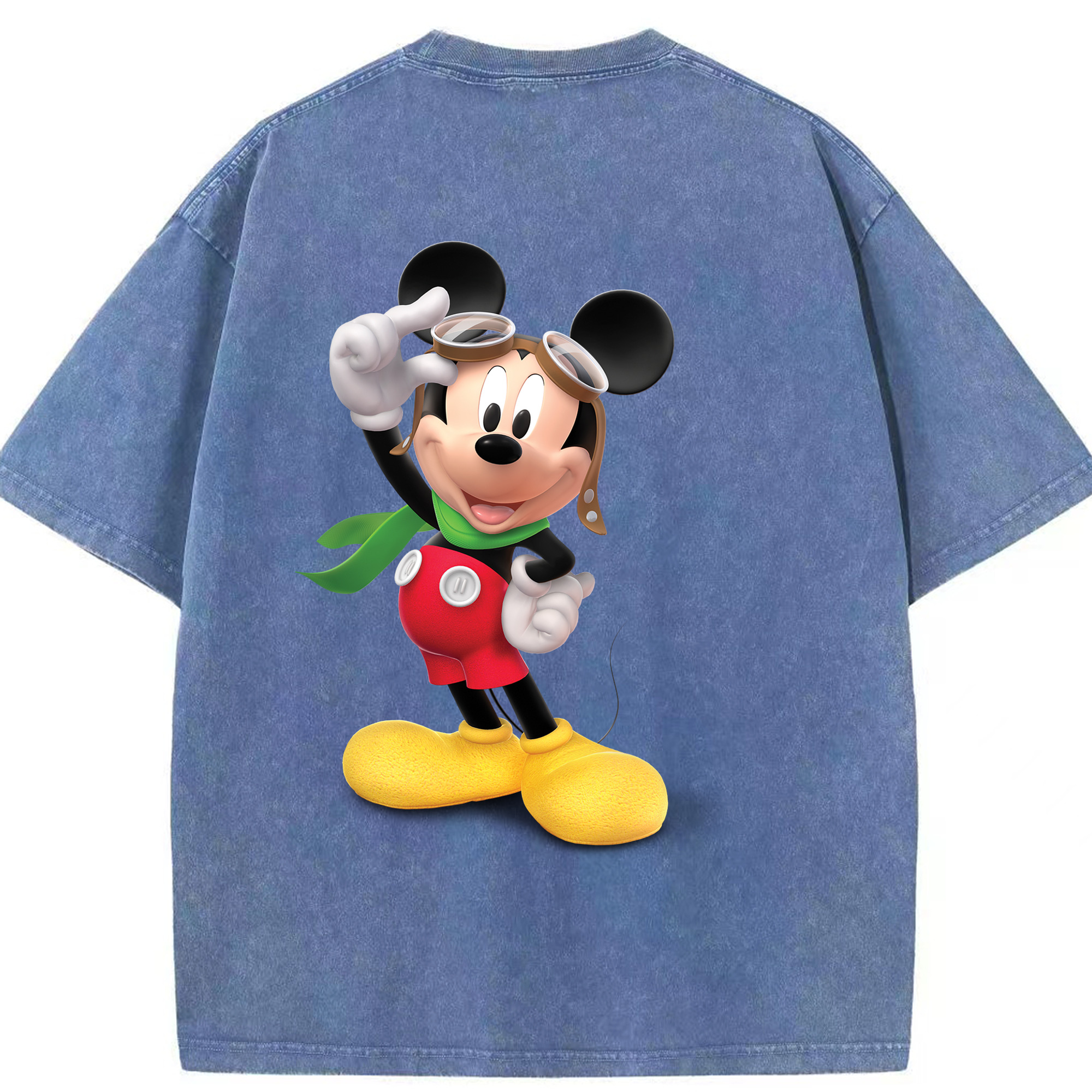 （画像用） ミッキーマウス Mickey Mouse 綿100% ヴィンテージ風 半袖Tシャツ（背面プリント）