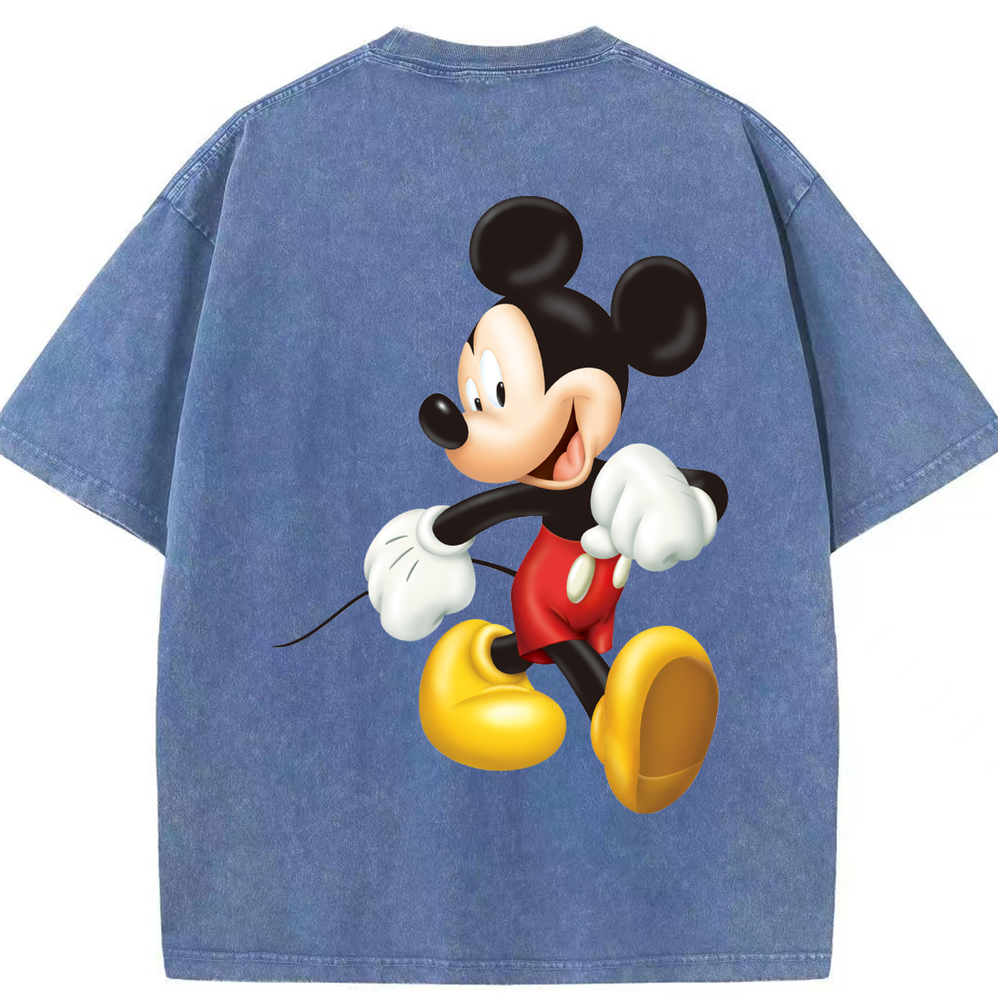 （画像用） ミッキーマウス Mickey Mouse 綿100% ヴィンテージ風 半袖Tシャツ（背面プリント）