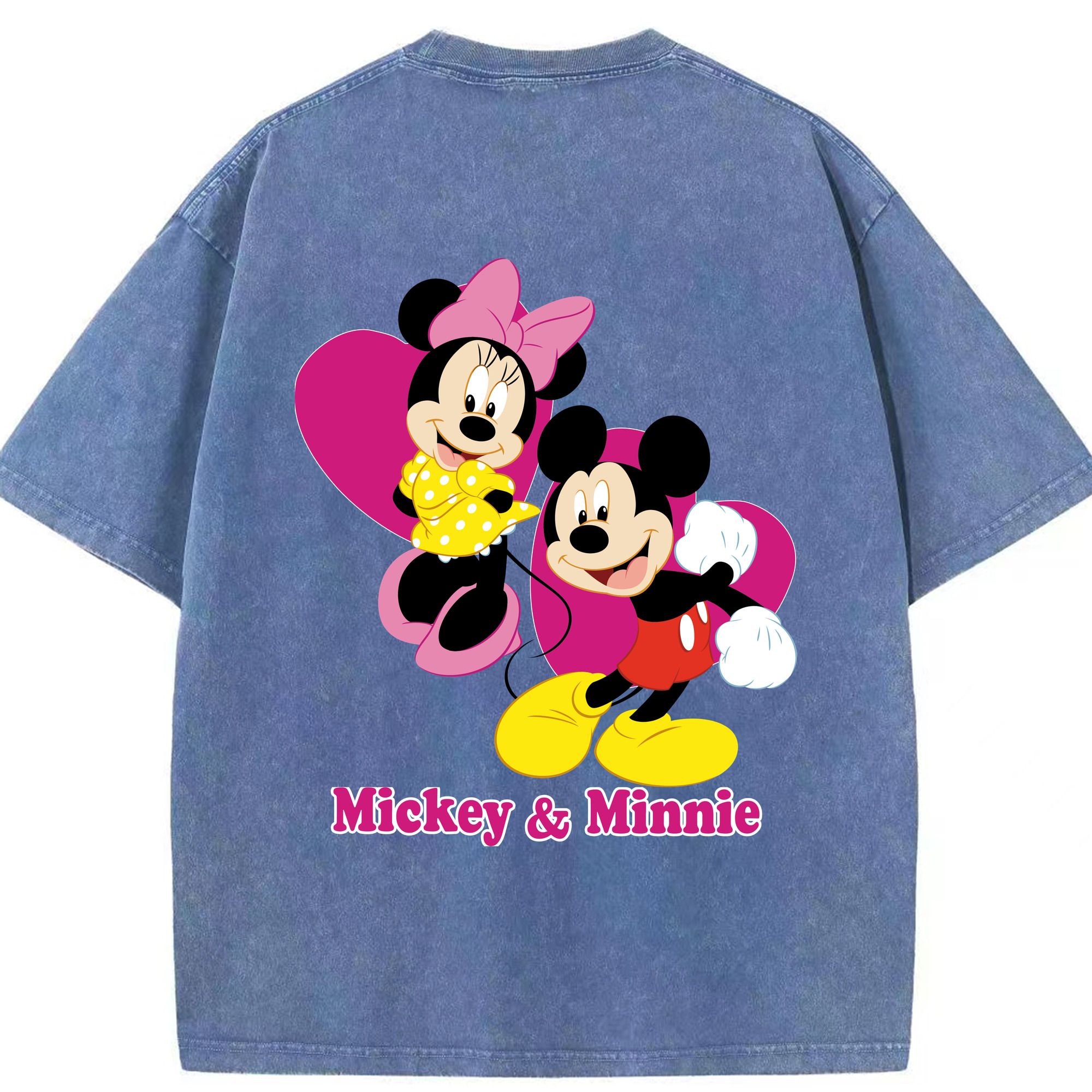 （画像用） ミッキーマウス Mickey Mouse 綿100% ヴィンテージ風 半袖Tシャツ（背面プリント）