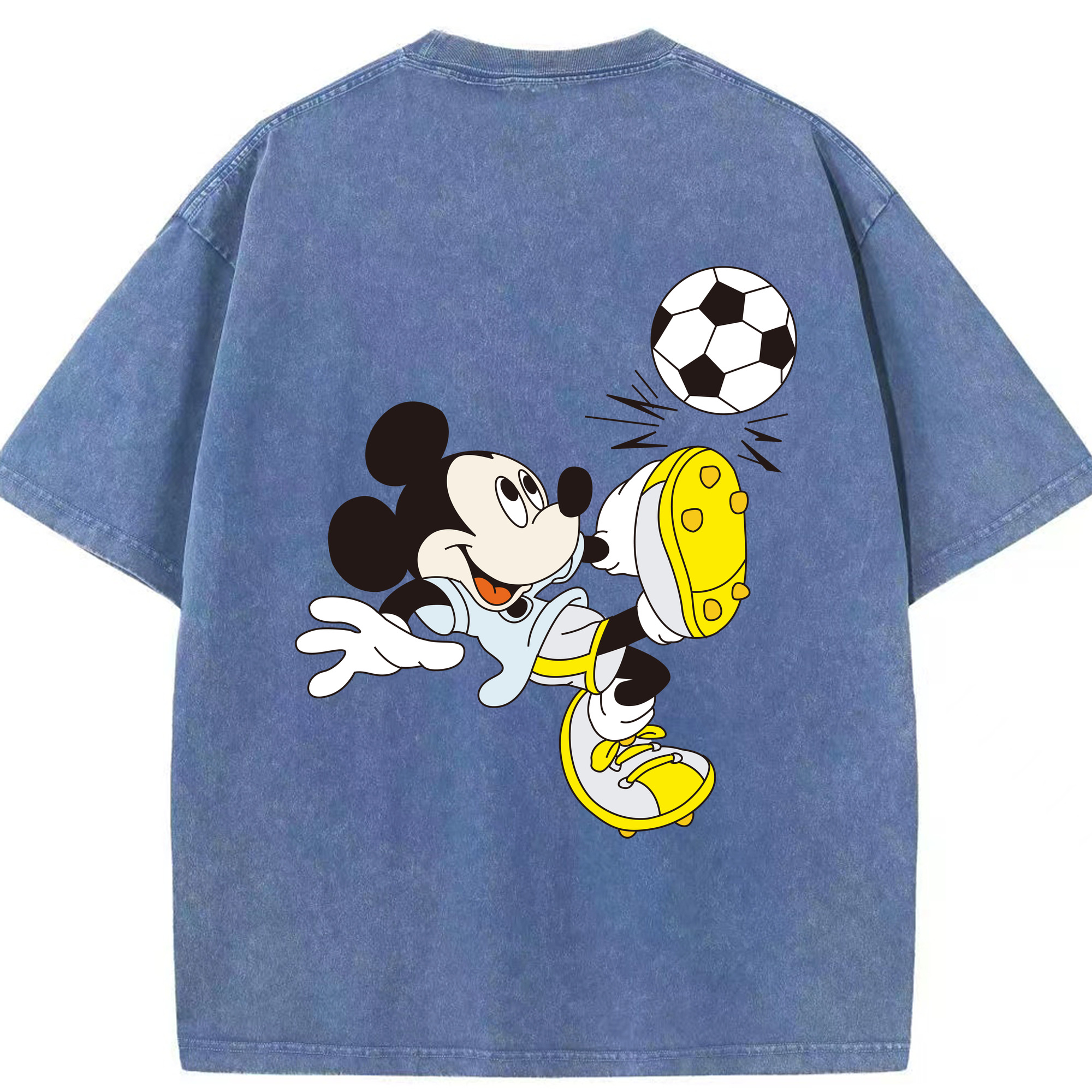 （画像用） ミッキーマウス Mickey Mouse 綿100% ヴィンテージ風 半袖Tシャツ（背面プリント）