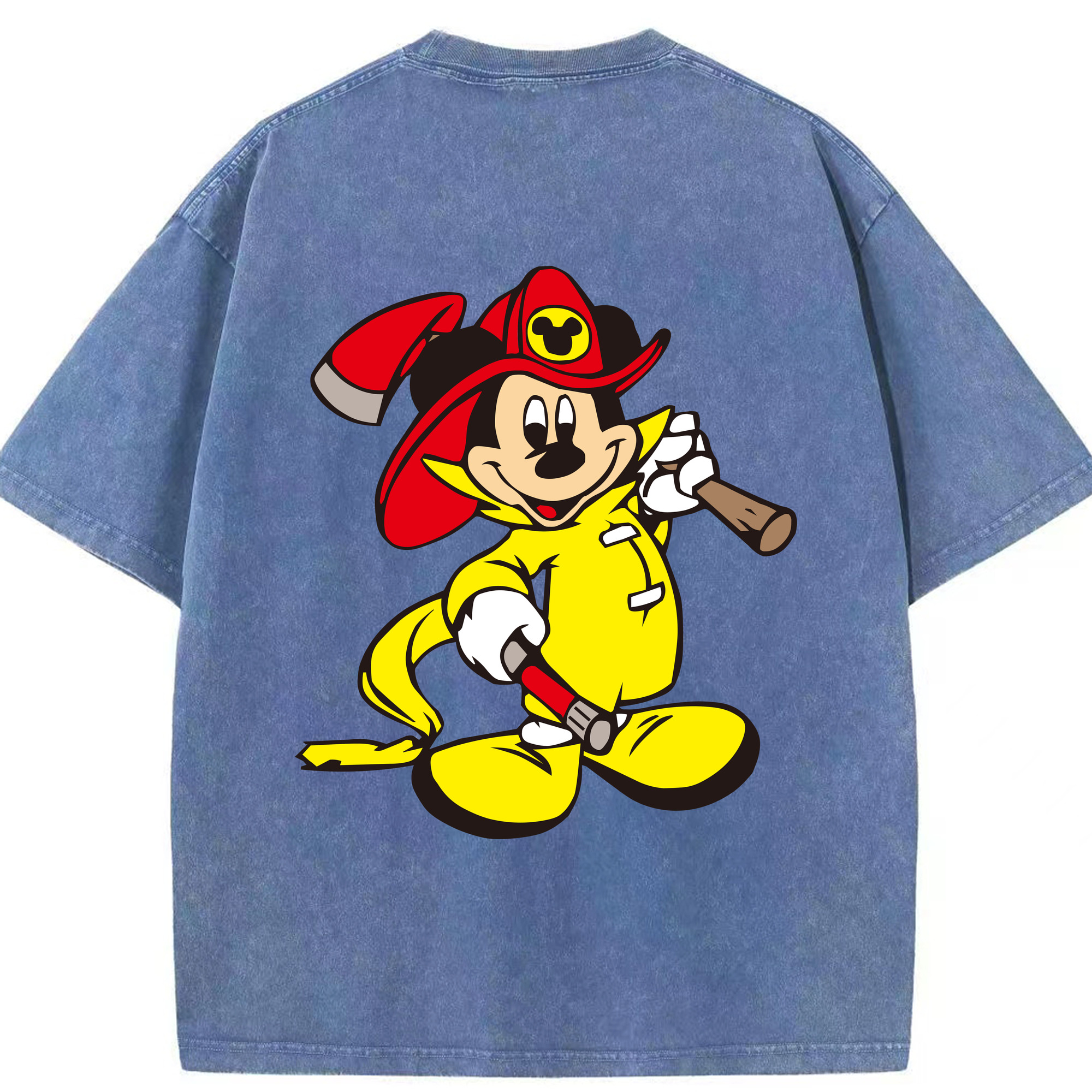 （画像用） ミッキーマウス Mickey Mouse 綿100% ヴィンテージ風 半袖Tシャツ（背面プリント）