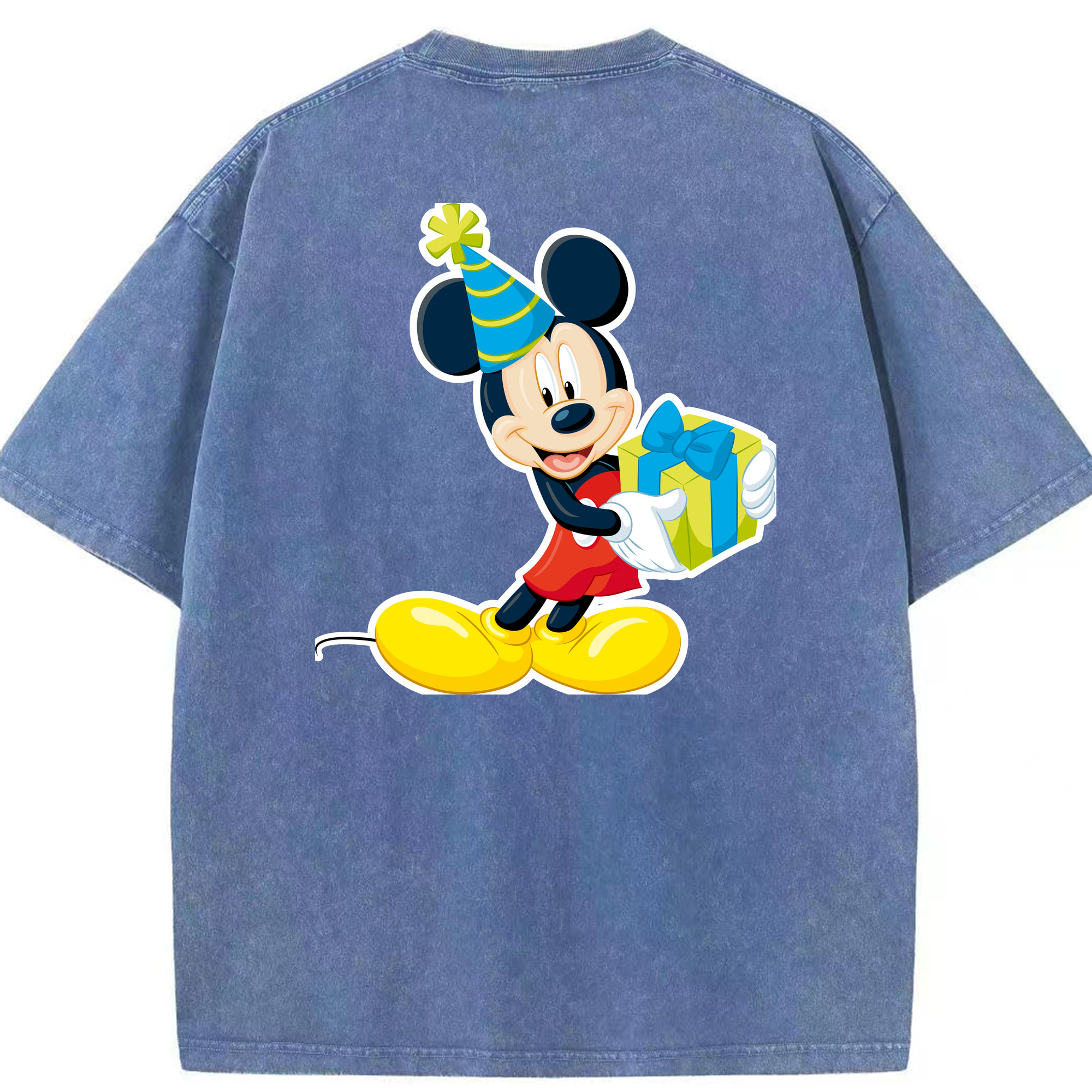 （画像用） ミッキーマウス Mickey Mouse 綿100% ヴィンテージ風 半袖Tシャツ（背面プリント）