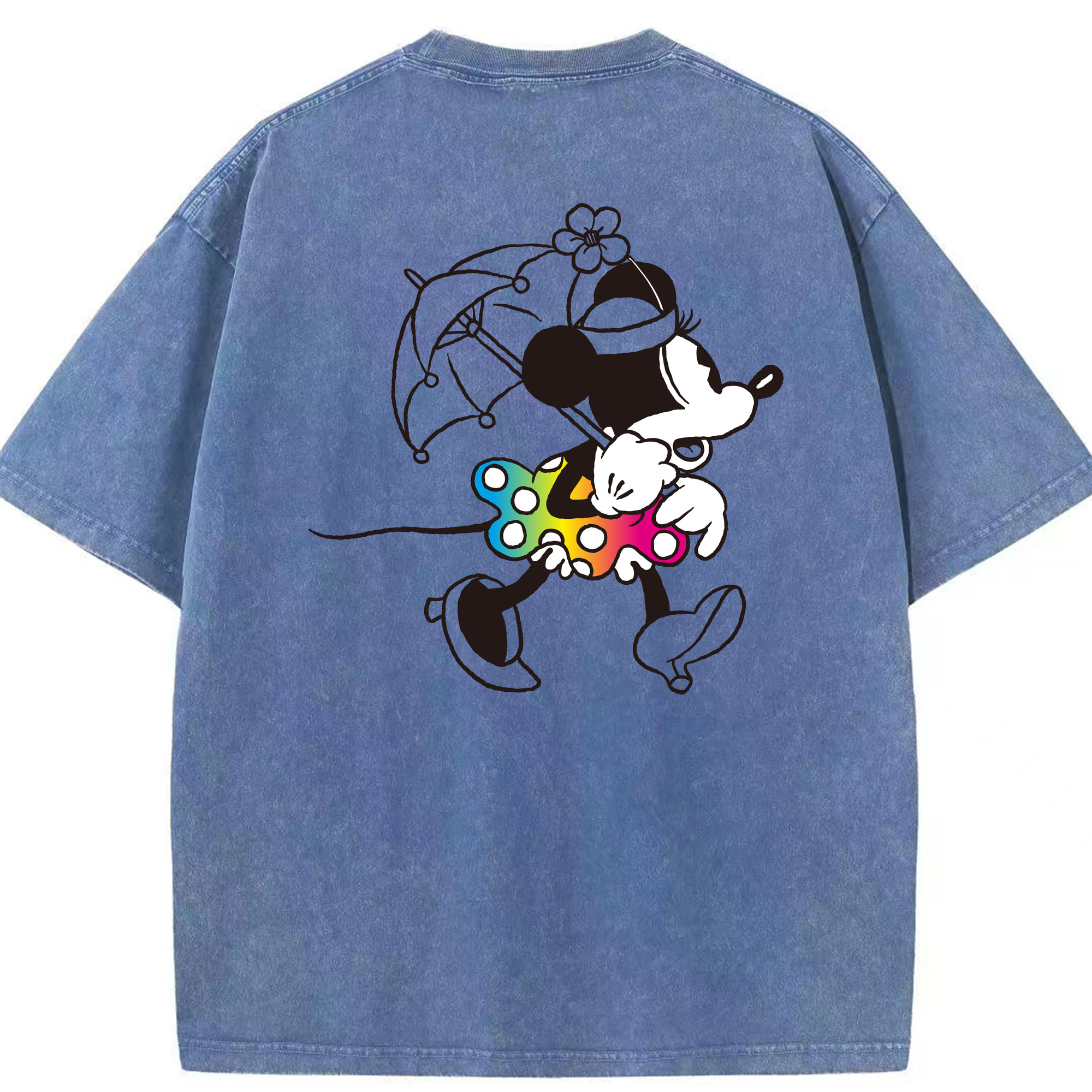 （画像用） ミッキーマウス Mickey Mouse 綿100% ヴィンテージ風 半袖Tシャツ（背面プリント）