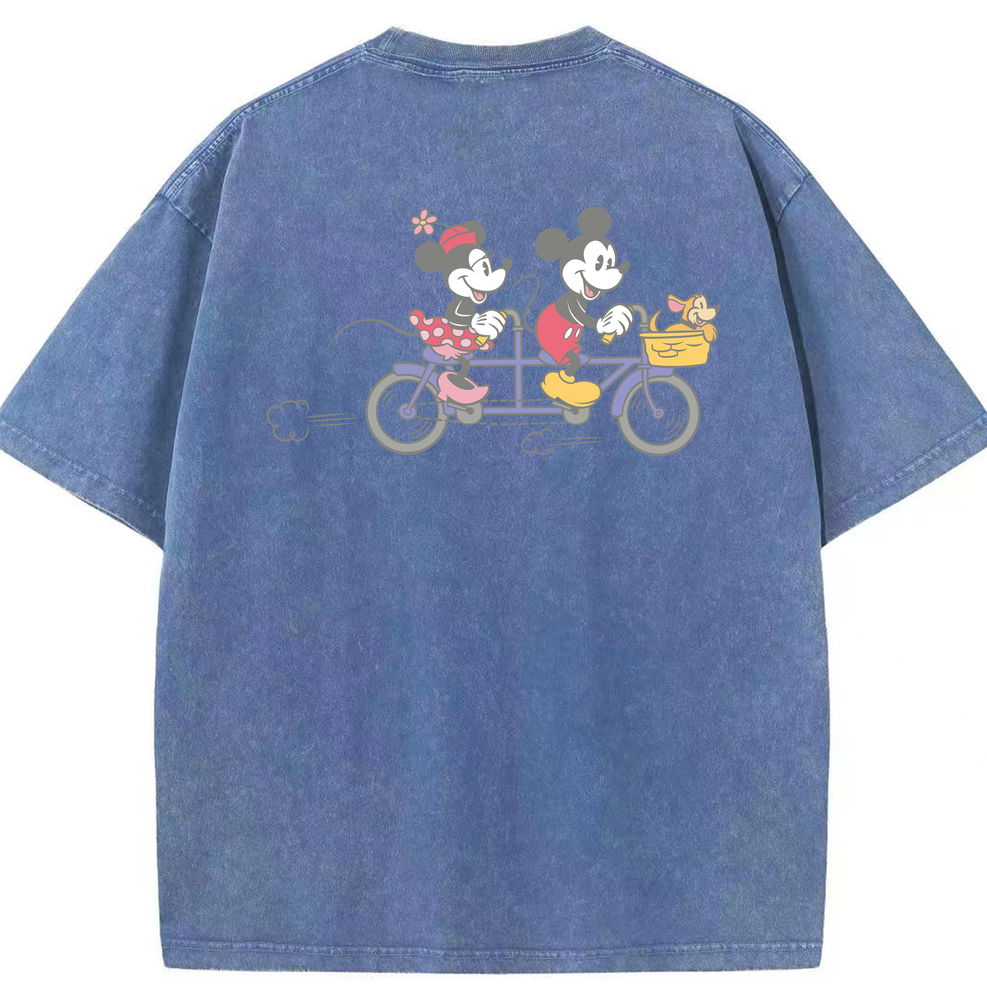 （画像用） ミッキーマウス Mickey Mouse 綿100% ヴィンテージ風 半袖Tシャツ（背面プリント）