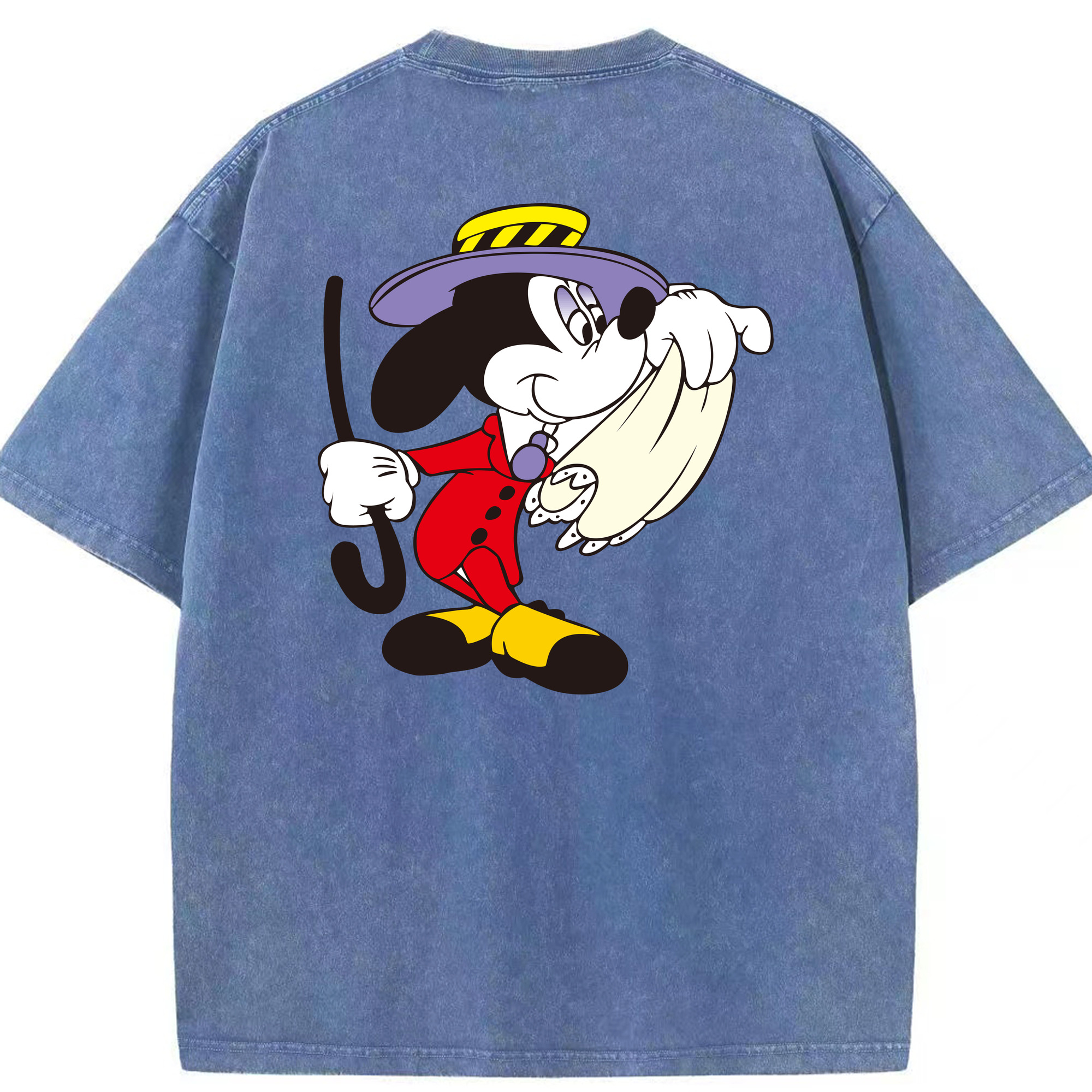 （画像用） ミッキーマウス Mickey Mouse 綿100% ヴィンテージ風 半袖Tシャツ（背面プリント）