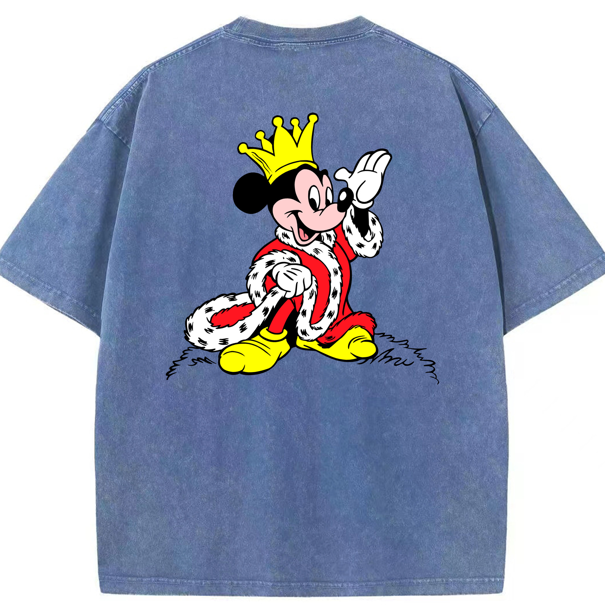 （画像用） ミッキーマウス Mickey Mouse 綿100% ヴィンテージ風 半袖Tシャツ（背面プリント）