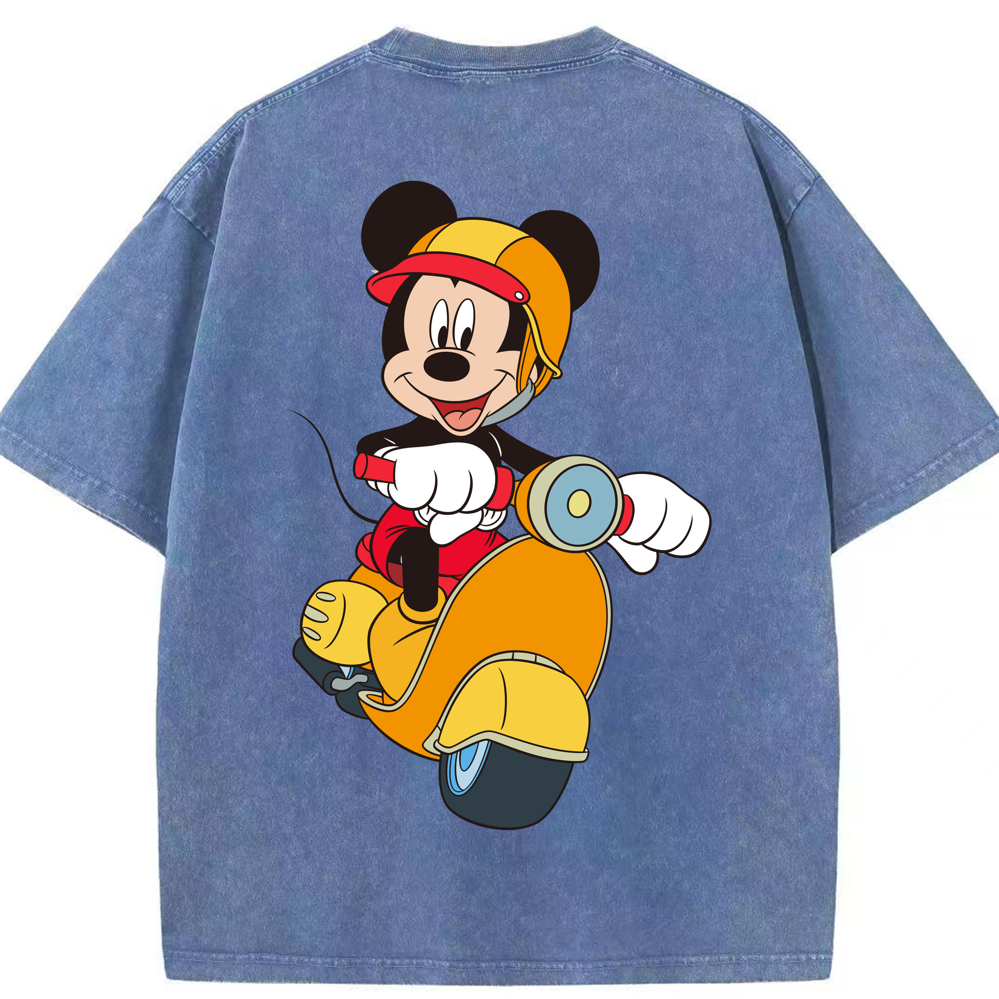 （画像用） ミッキーマウス Mickey Mouse 綿100% ヴィンテージ風 半袖Tシャツ（背面プリント）